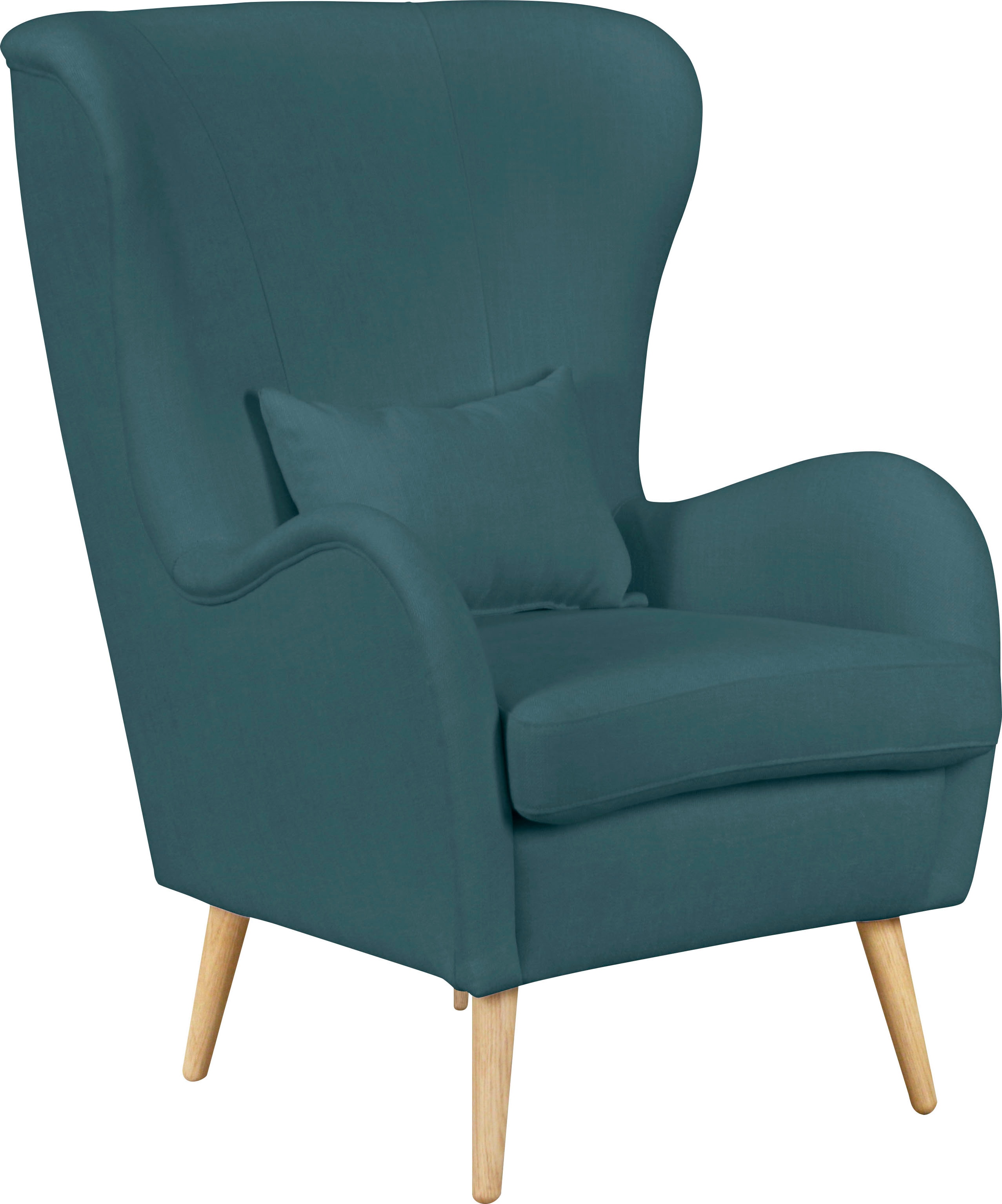 OTTO home Sessel "Salla auch in Fellimitat und Feincord, viele Bezugsarten, Ohrensessel" wahlweise mit oder ohne Hocker; großer Sessel: Maße B/T/H: 78/94/118cm