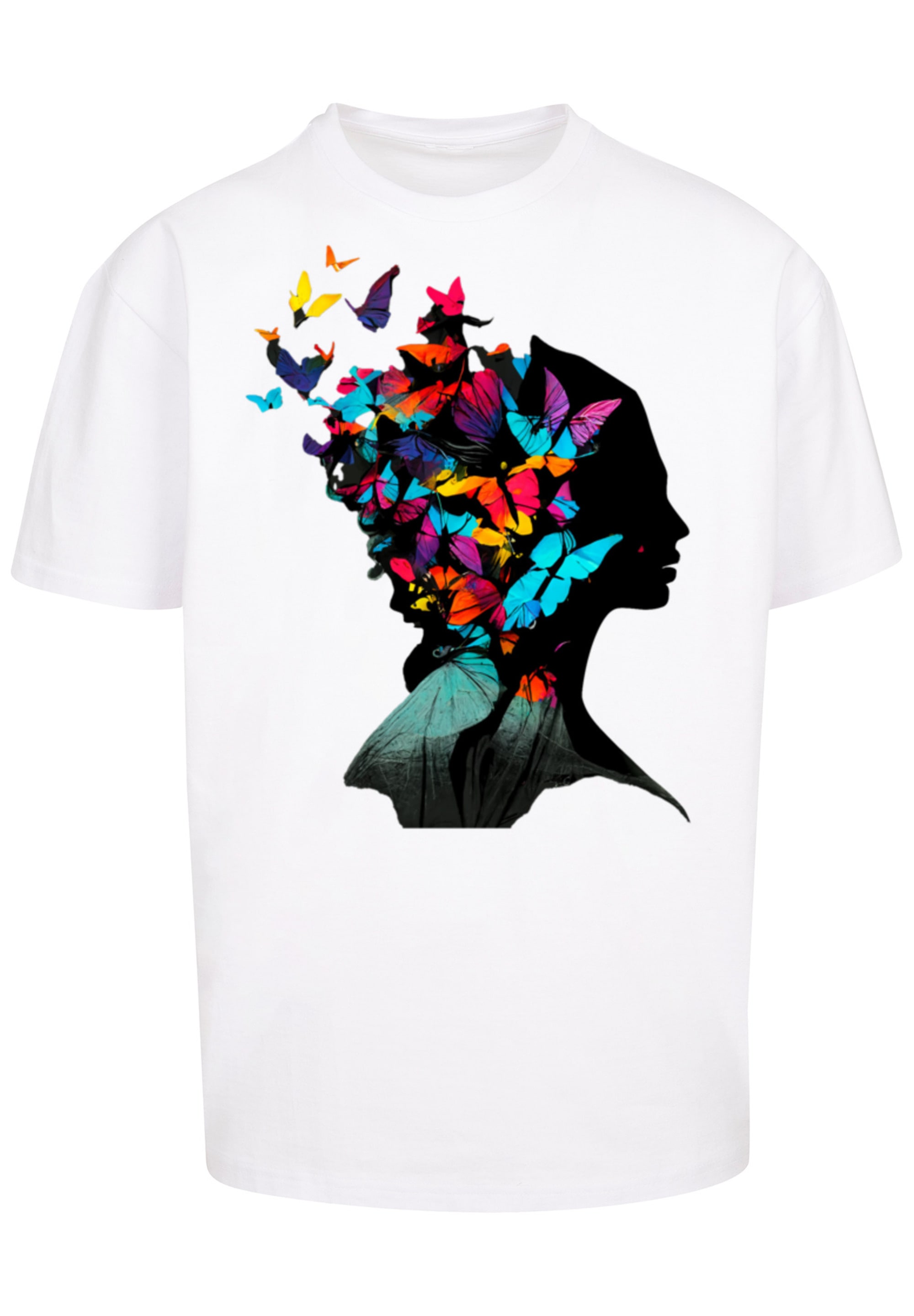 F4NT4STIC T-Shirt »Schmetterling Silhouette OVERSIZE TEE«, Print
