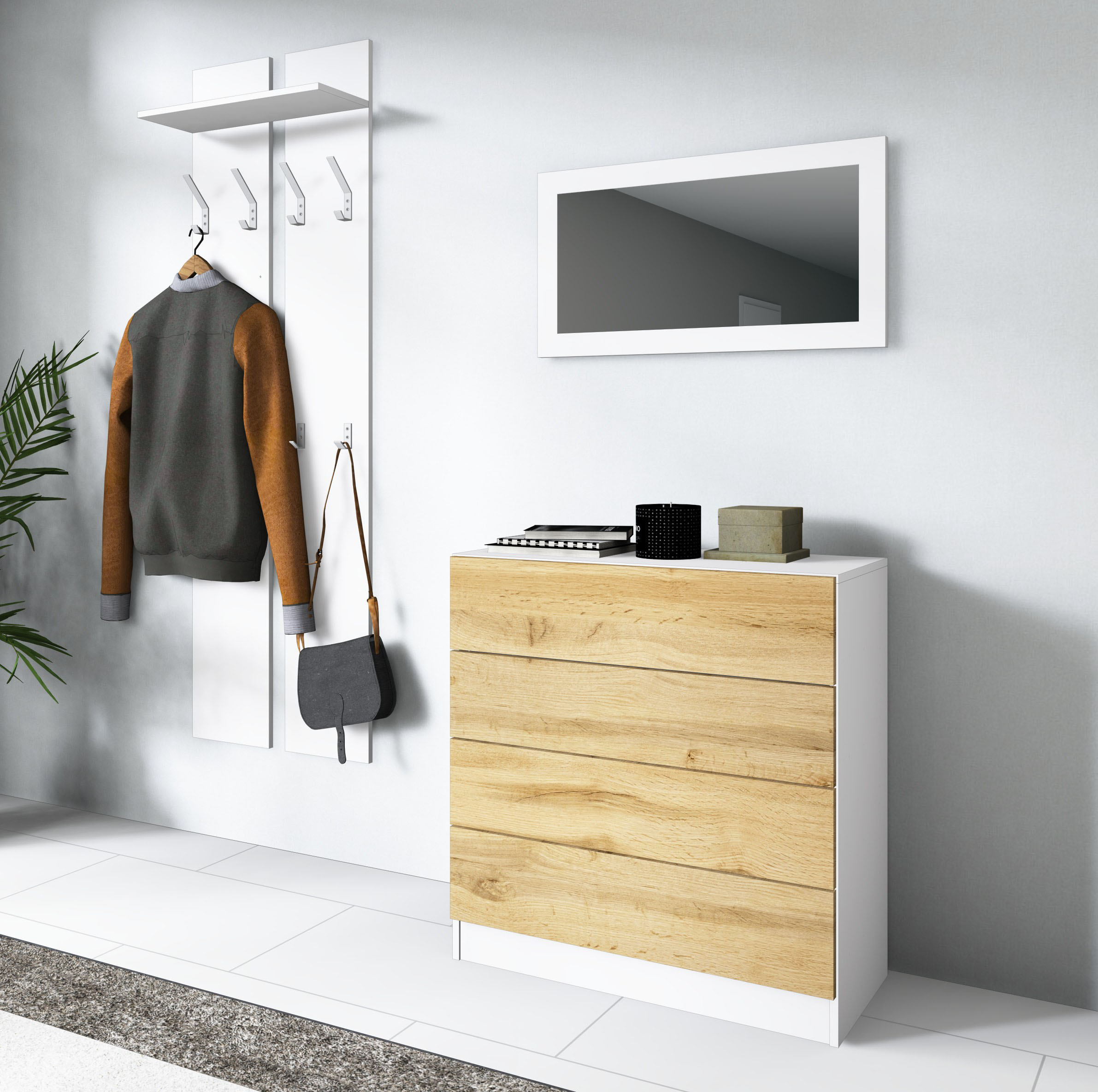Thumbnail - borchardt Möbel Garderoben-Set "Vaasa 3" Set, 3 Stk. tlg.