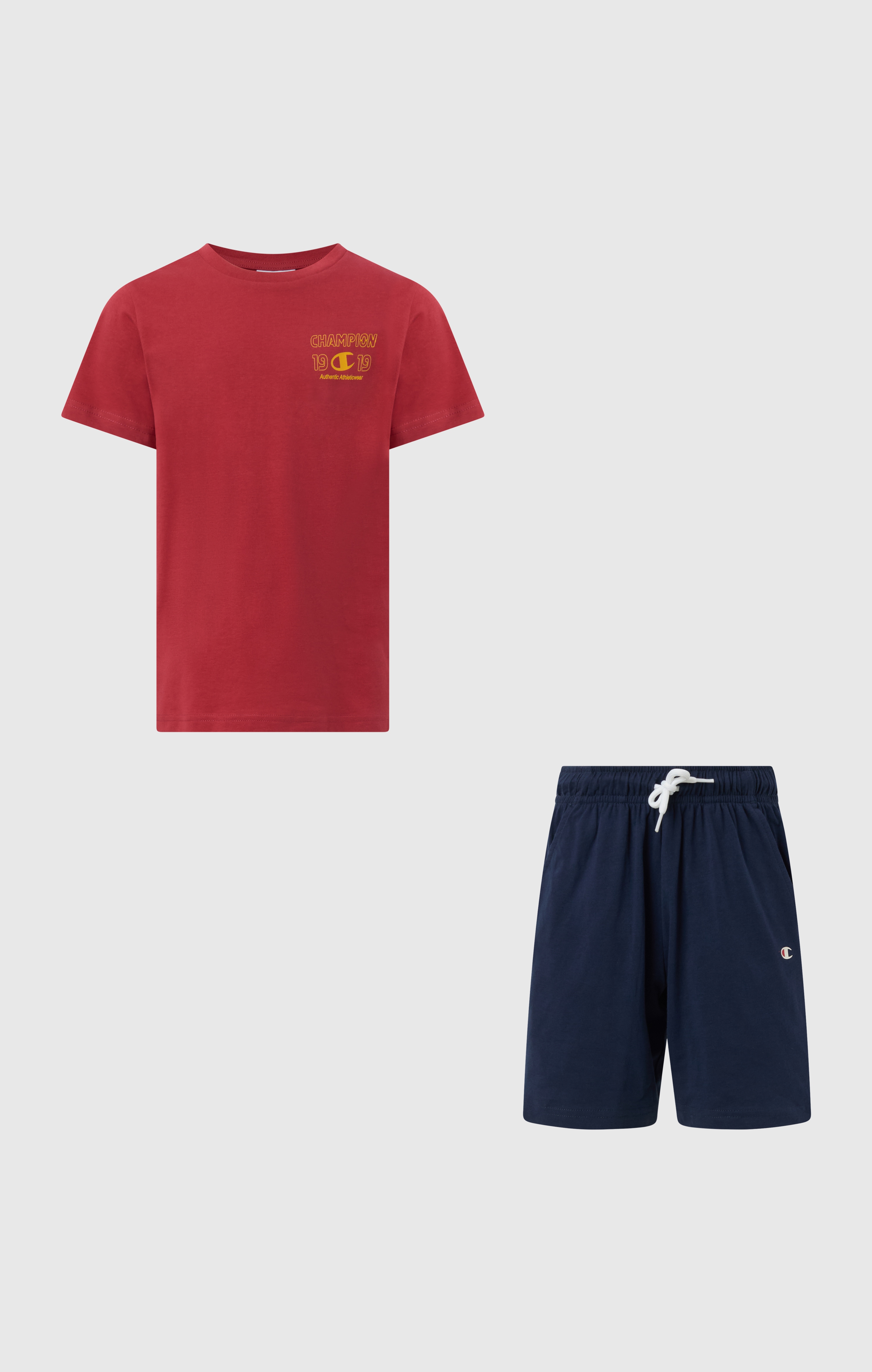 Champion T-Shirt & Shorts "Graphic T-Shirt and Shorts Set" 2 tlg. 2-teiliges Set aus T-Shirt und Shorts, für sportliche Aktivitäten