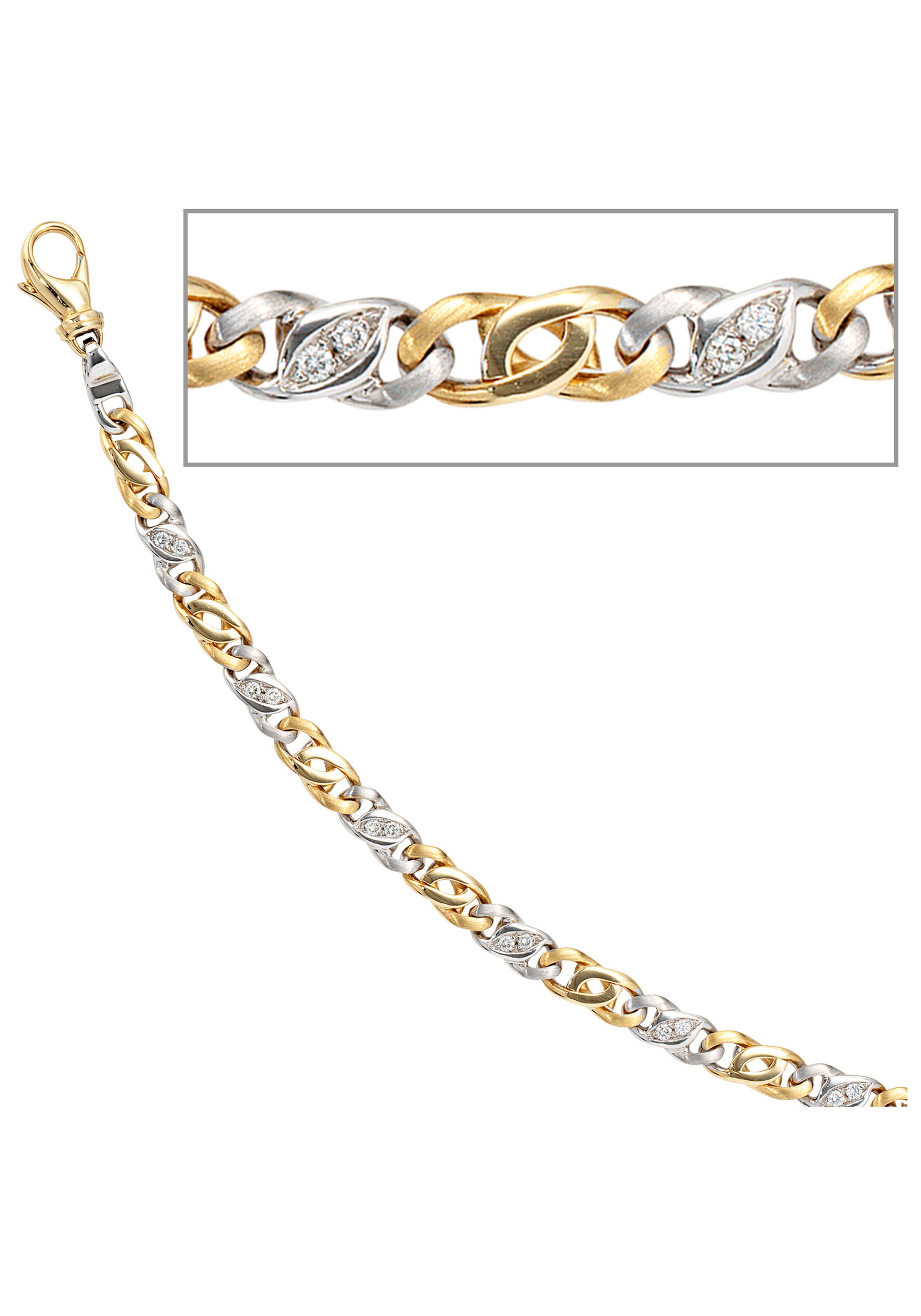 JOBO Goldarmband »Diamantarmband Bicolor« 585 Gold mit 16 Diamanten