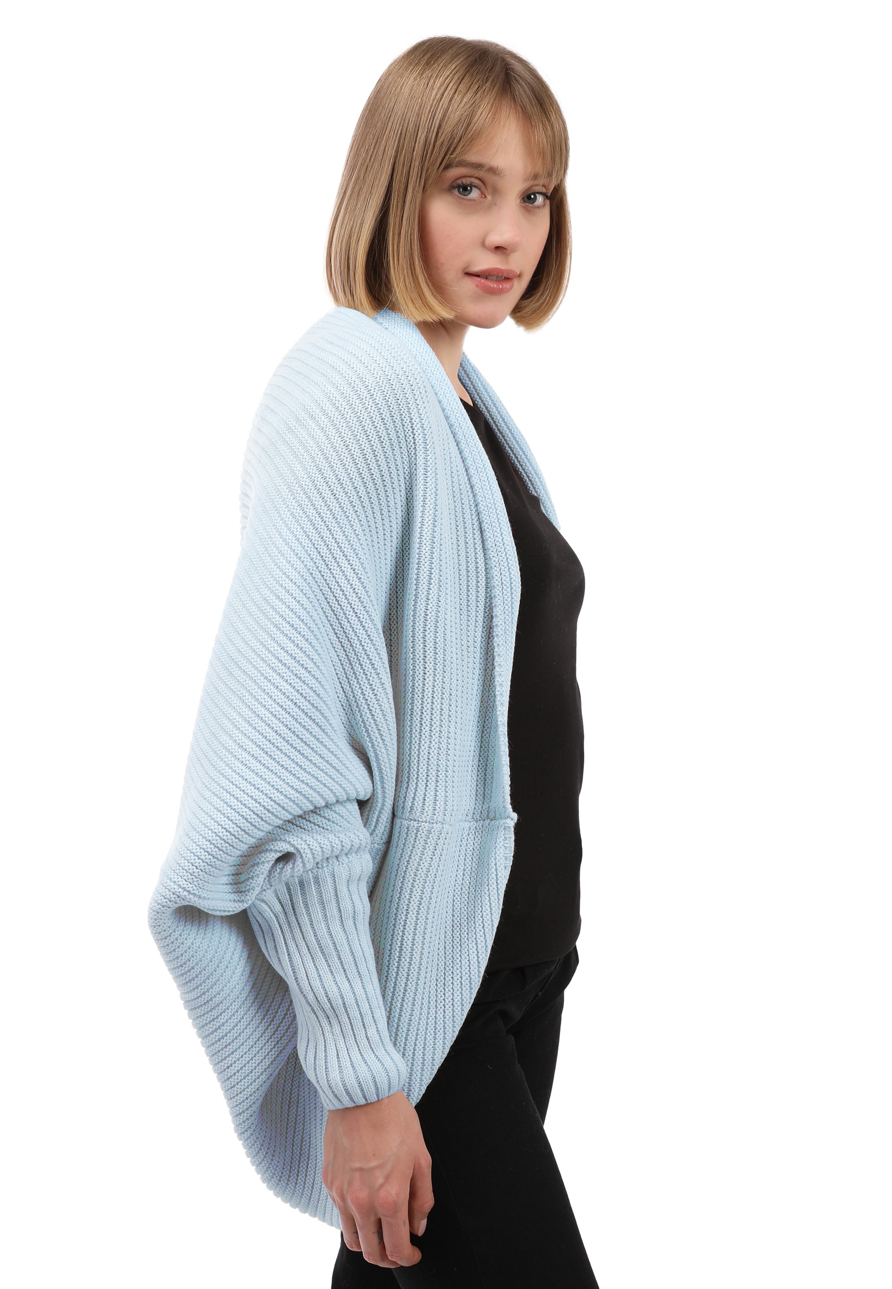 Felix Hardy Strickjacke »Langärmelige Strickjacke aus Wollmischung mit Fledermausärmeln«