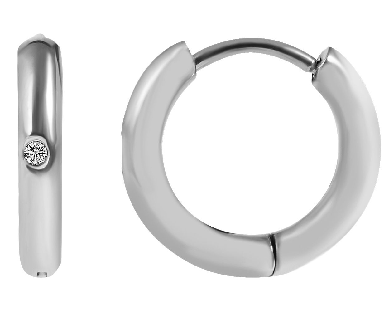 Adelia´s Klappcreolen »Damen Ohrringe – Klappcreole aus Edelstahl mit Strass Steinchen« Schöne Geschenkidee zum Geburtstag