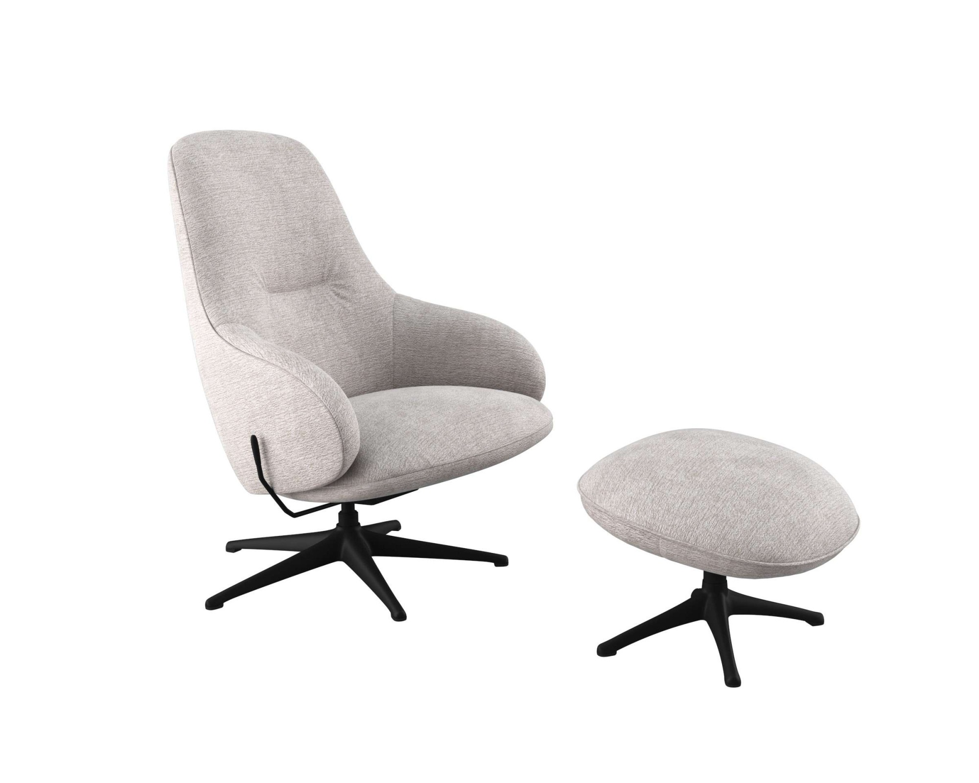FLEXLUX Drehsessel »Falcone, TV-Loungesessel, Fernsehsessel, Polstersessel,«, Liegefunktion, drehbar, Fuß schwarz
