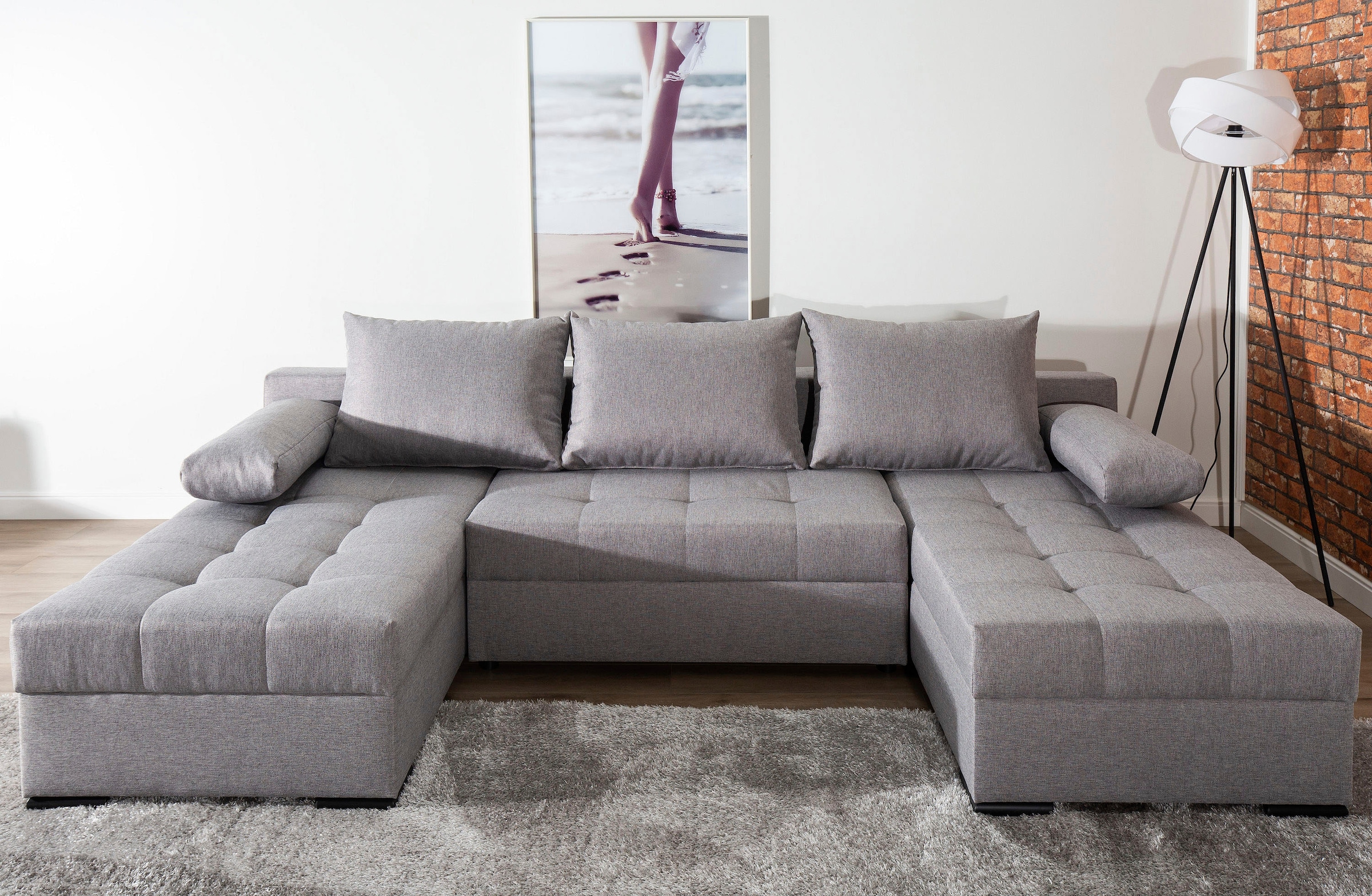 COLLECTION AB Wohnlandschaft "Josy U-Form, Breite 269 cm, Flachgewebe, Stru günstig online kaufen