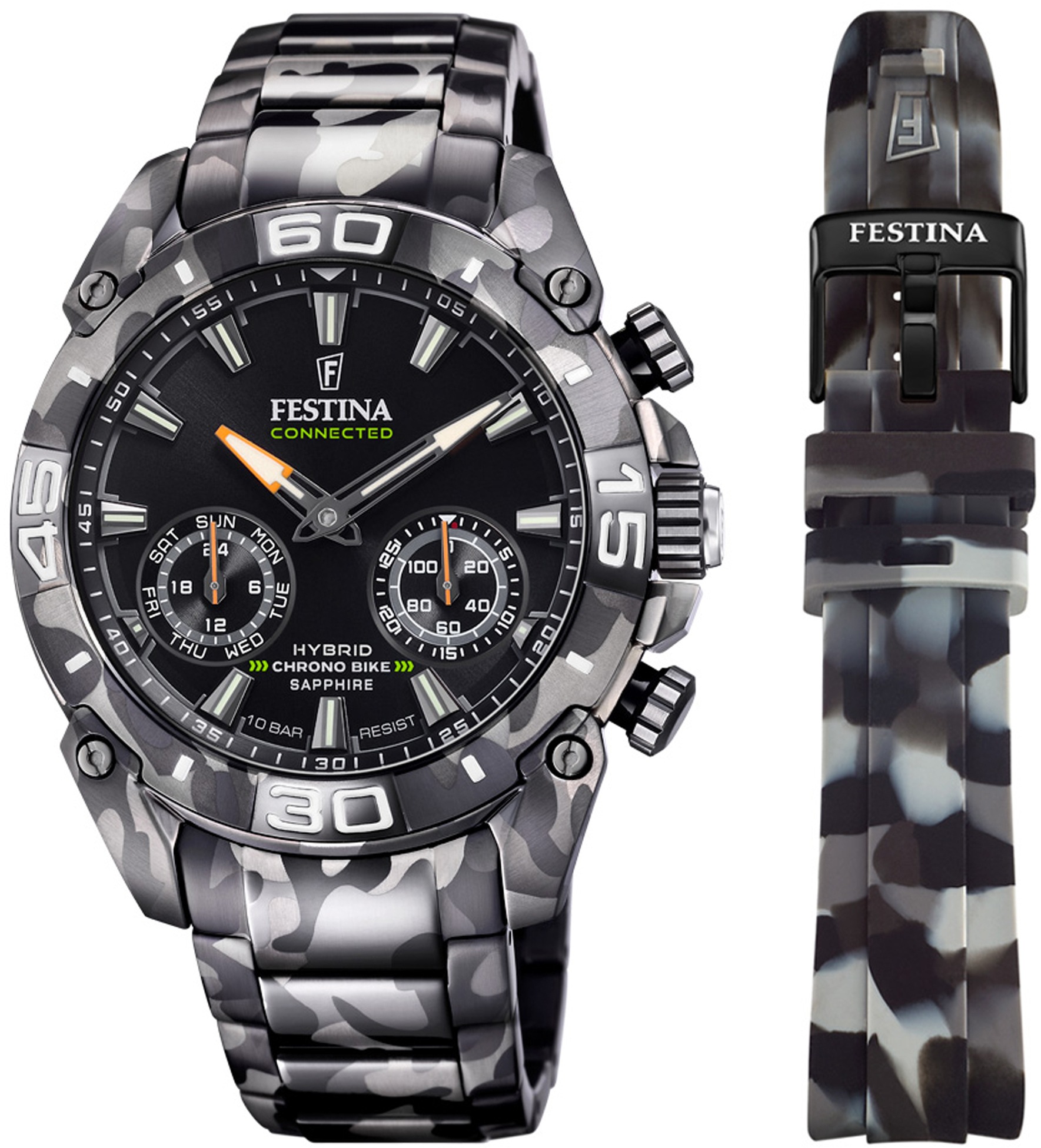 Festina "Chrono Bike 2021 - Special Edition Connected" Armbanduhr, Quarzuhr, Herrenuhr, Stoppfunktion, ideal als Geschenk