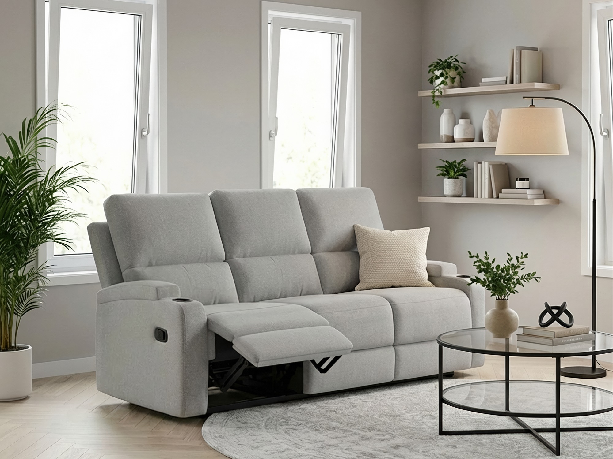 OTTO home 3-Sitzer "NAPORI Struktur, Multimediasofa, Kinosessel XXL" Kinosofa mit 2 x Relaxfunktion und Getränkehalter