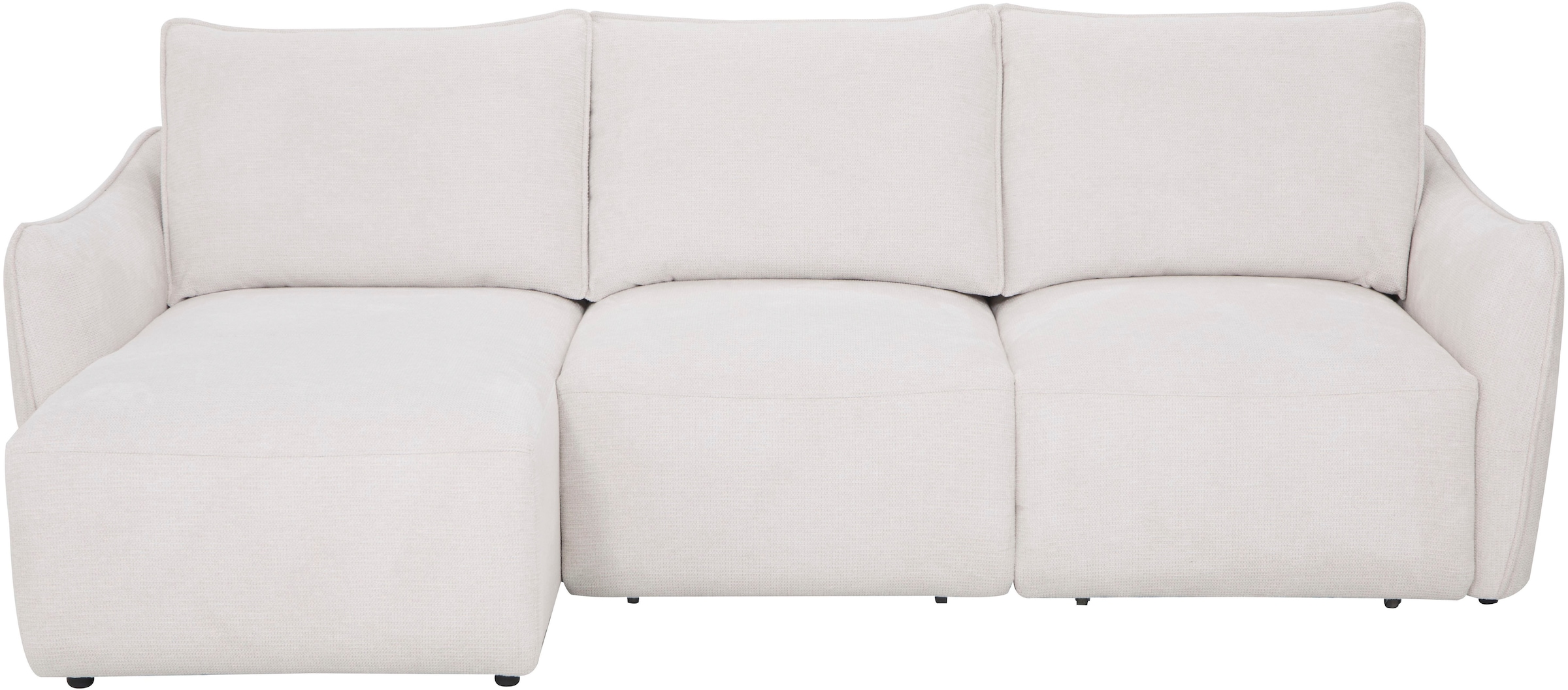 OTTO home Ecksofa »FEENY Schlafsofa (260 cm) elektr. Sitztiefenverstellung in 2 Sitzen« Sitze einzeln verstellbar, weicher Webstoff