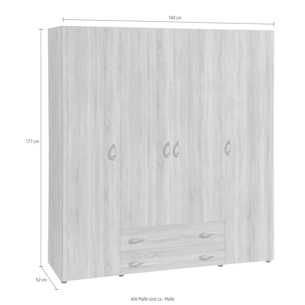 Schlafkontor Drehtürenschrank »Base Kleiderschrank Garderobe Hochschrank«