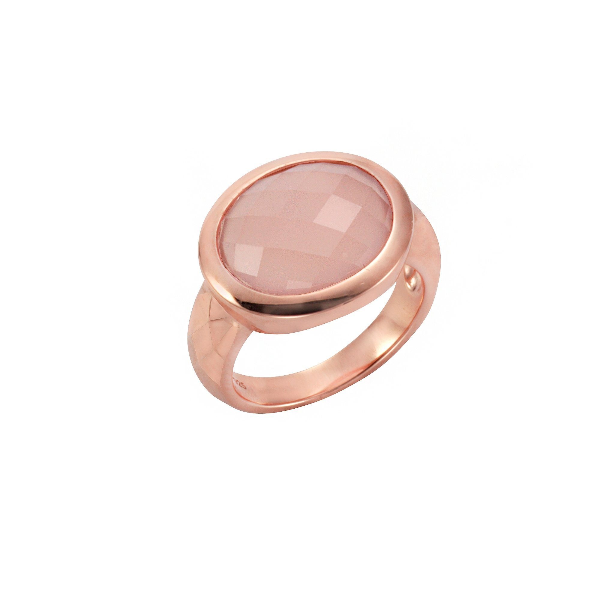 Jamelli Fingerring »925 Silber rosé vergoldet mit Chalcedon«