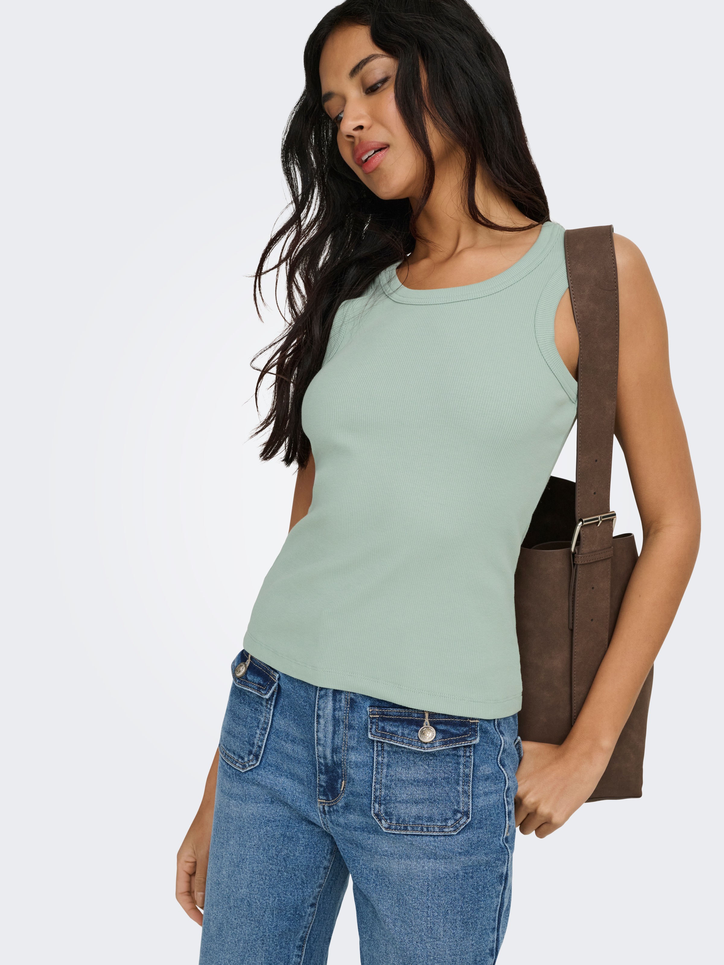 ONLY Tanktop "ONLVAL 2-WAY TANK TOP JRS NOOS" Baumwollmischung, Rundhals günstig online kaufen