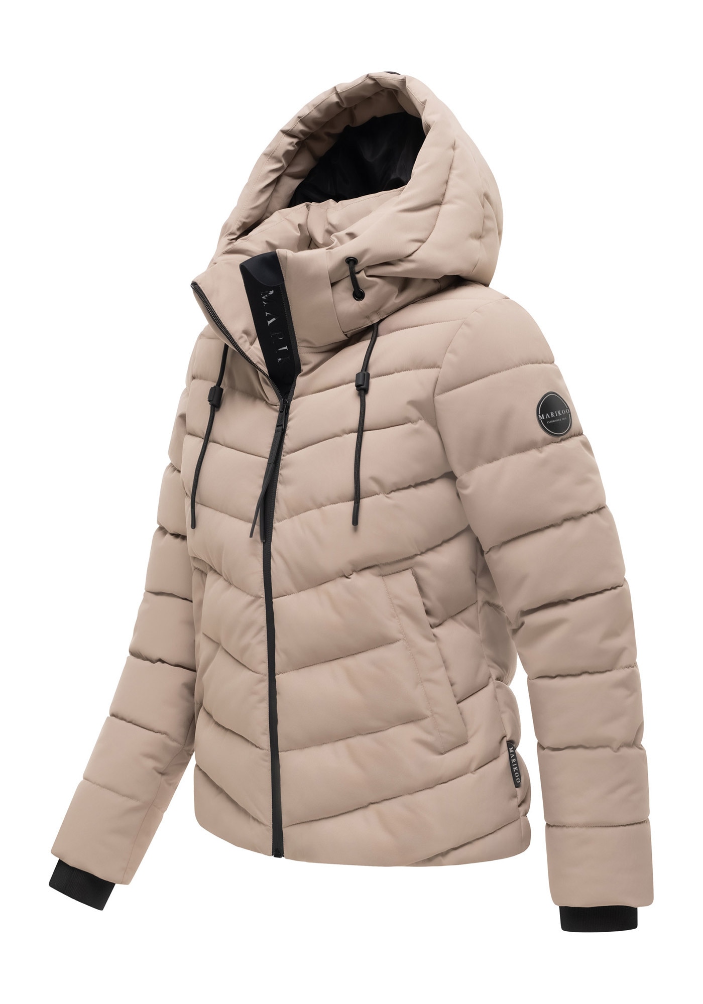 Marikoo Winterjacke »Nobiruu« mit Kapuze Winterjacke mit Kapuze und diagonaler Steppoptik