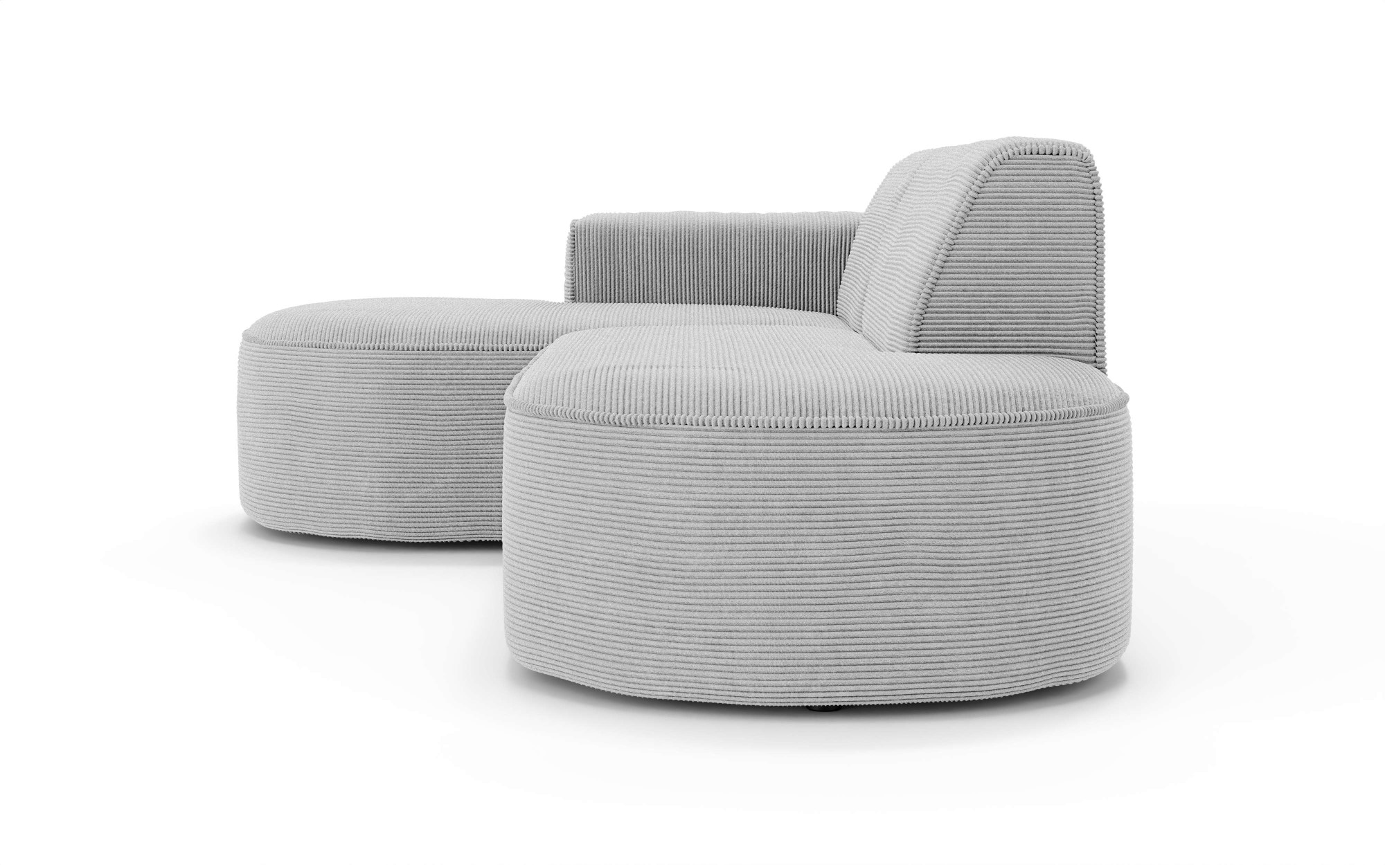 OTTO home Ecksofa »ADELLA XL Design-Sofa mit Recamiere rechts/links, 263/159/76 cm« L-Form XL mit Wellenunterfederung, runde Form, auch in Cord
