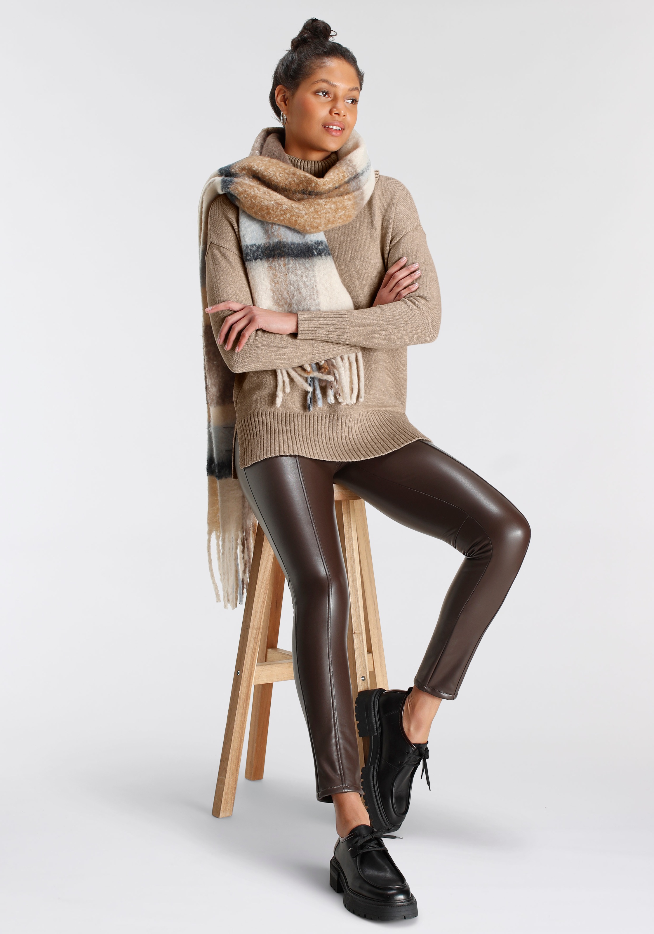 Tamaris Damen Rollkragenpullover, Beige, Gr. 44/46 3