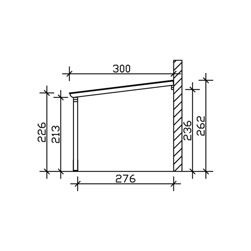 Skanholz Anlehncarport »Vogtland«, Leimholz-Nordisches Fichtenholz, 276 cm, hellbraun