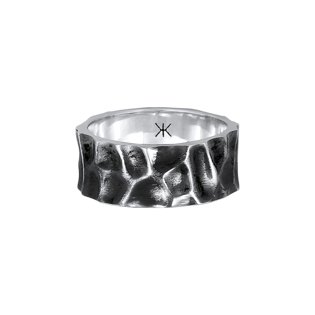 Kuzzoi Silberring »Herren Bandring Geschmiedet Used Look 925 Silber«