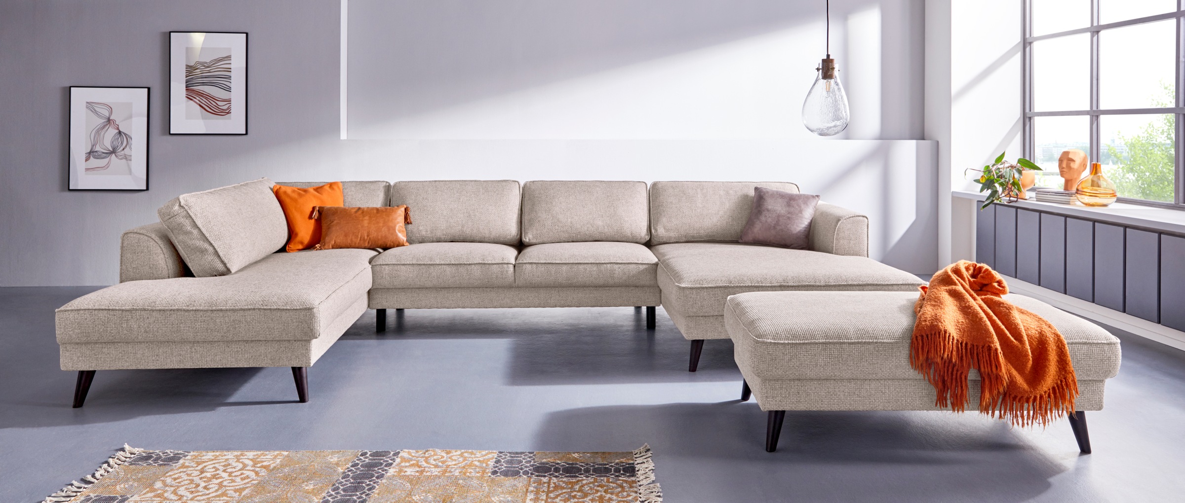 Home affaire Wohnlandschaft "Lumber Jack, viel Platz, bequem, Breite 354cm, günstig online kaufen