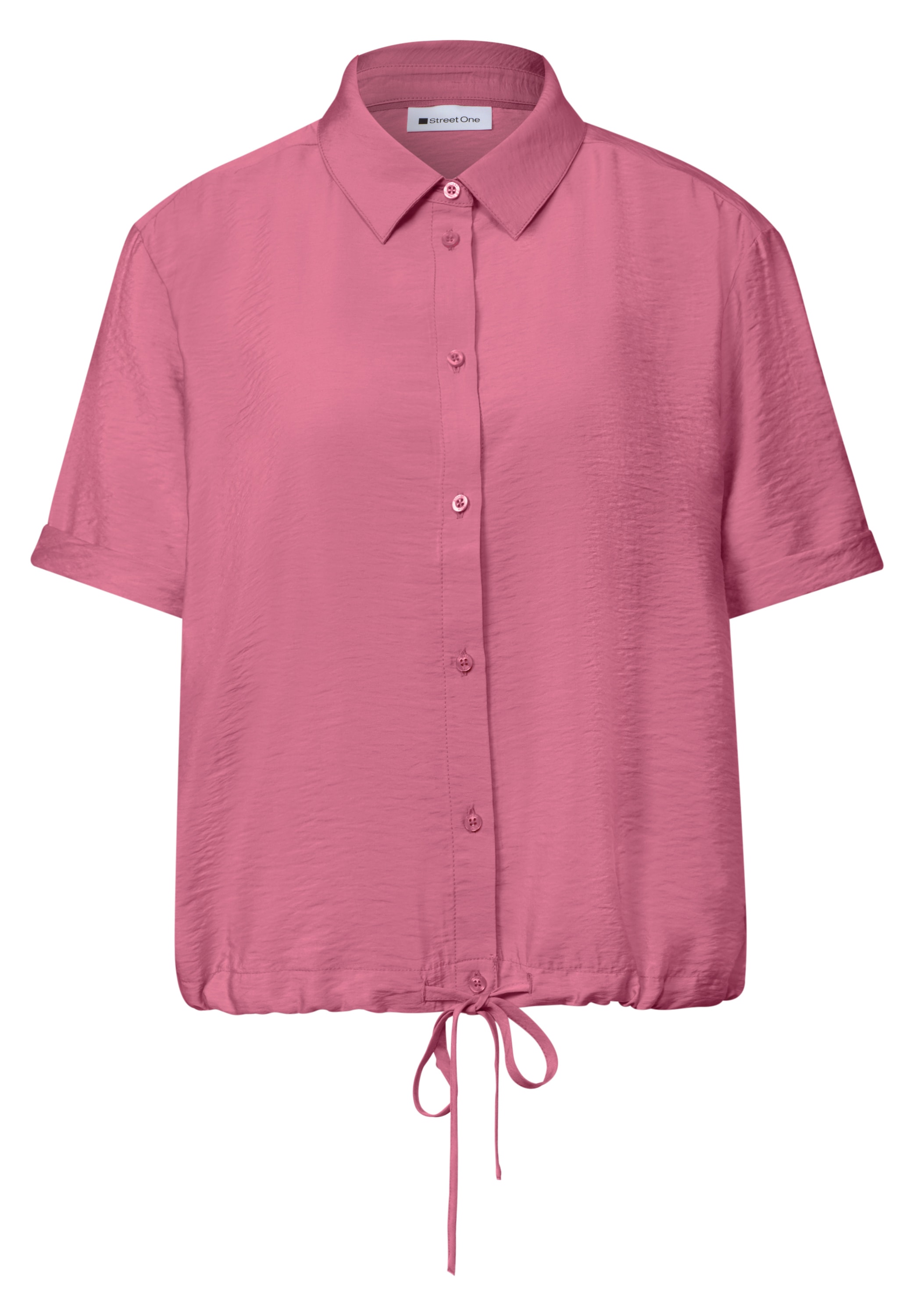 STREET ONE Hemdbluse Sommerbluse, unifarben, Viskosemix,