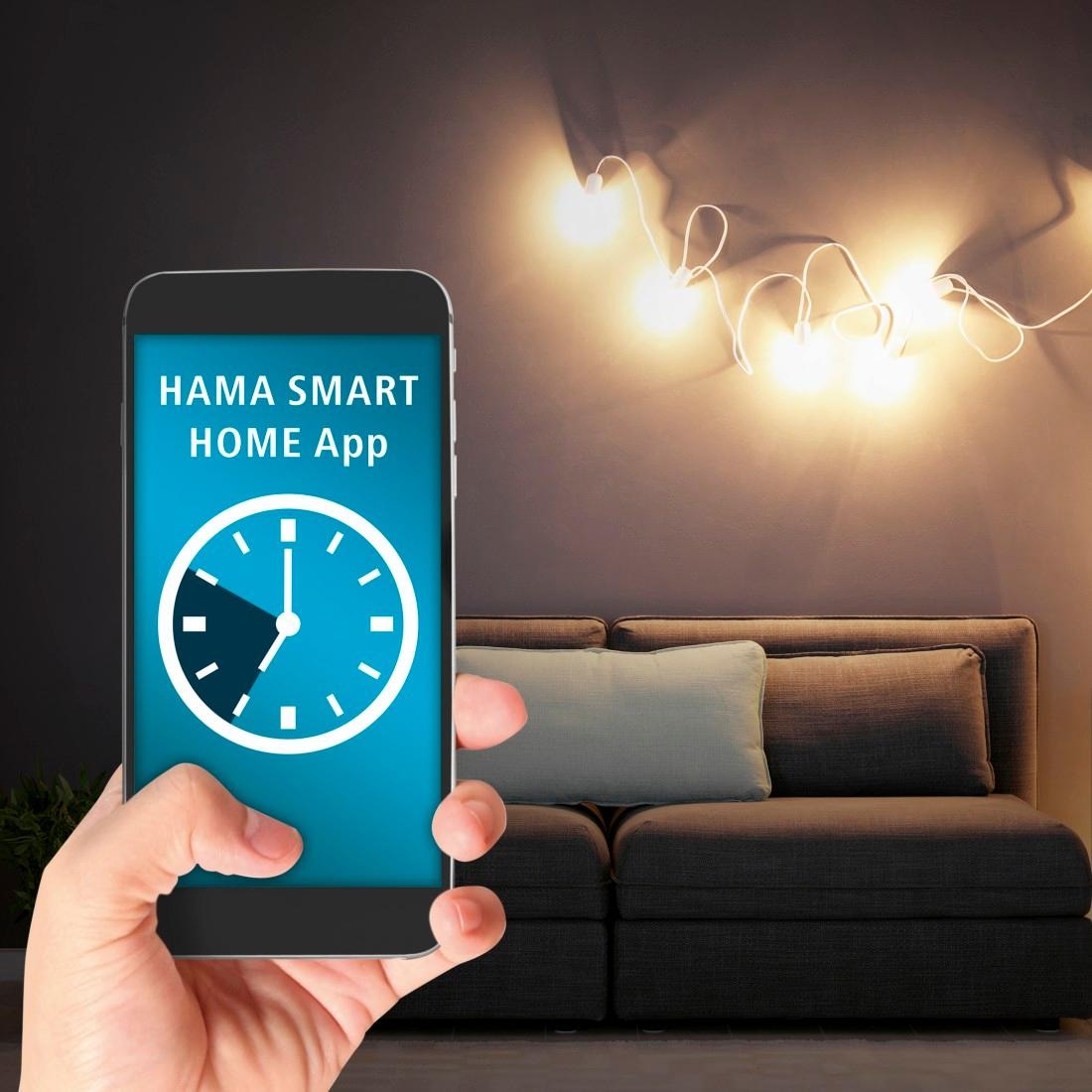 Hama WLAN-Steckdose »WLAN Steckdose Mini Verbrauchsmesser o.Hub App-Sprachsteuerung 3.680W«, Mit erhöhtem Berührungsschutz, Verbrauchsmesser