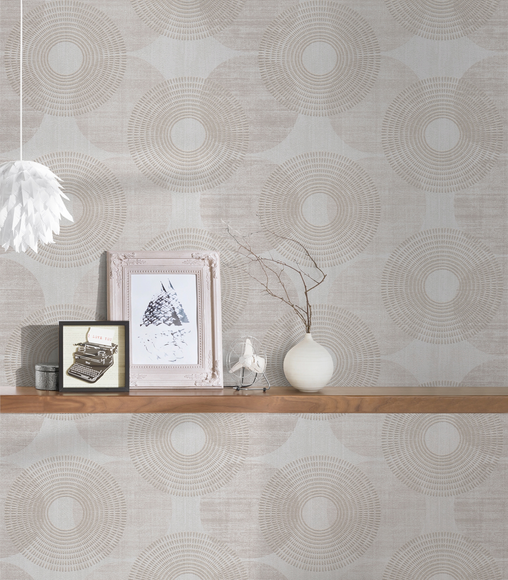 A.S. Création Vliestapete »Attractive«, Strukturmuster-gemustert-Motiv, Kreis Tapete Punkte Tapeten Wohnzimmer Schlafzimmer Küche Flur Design