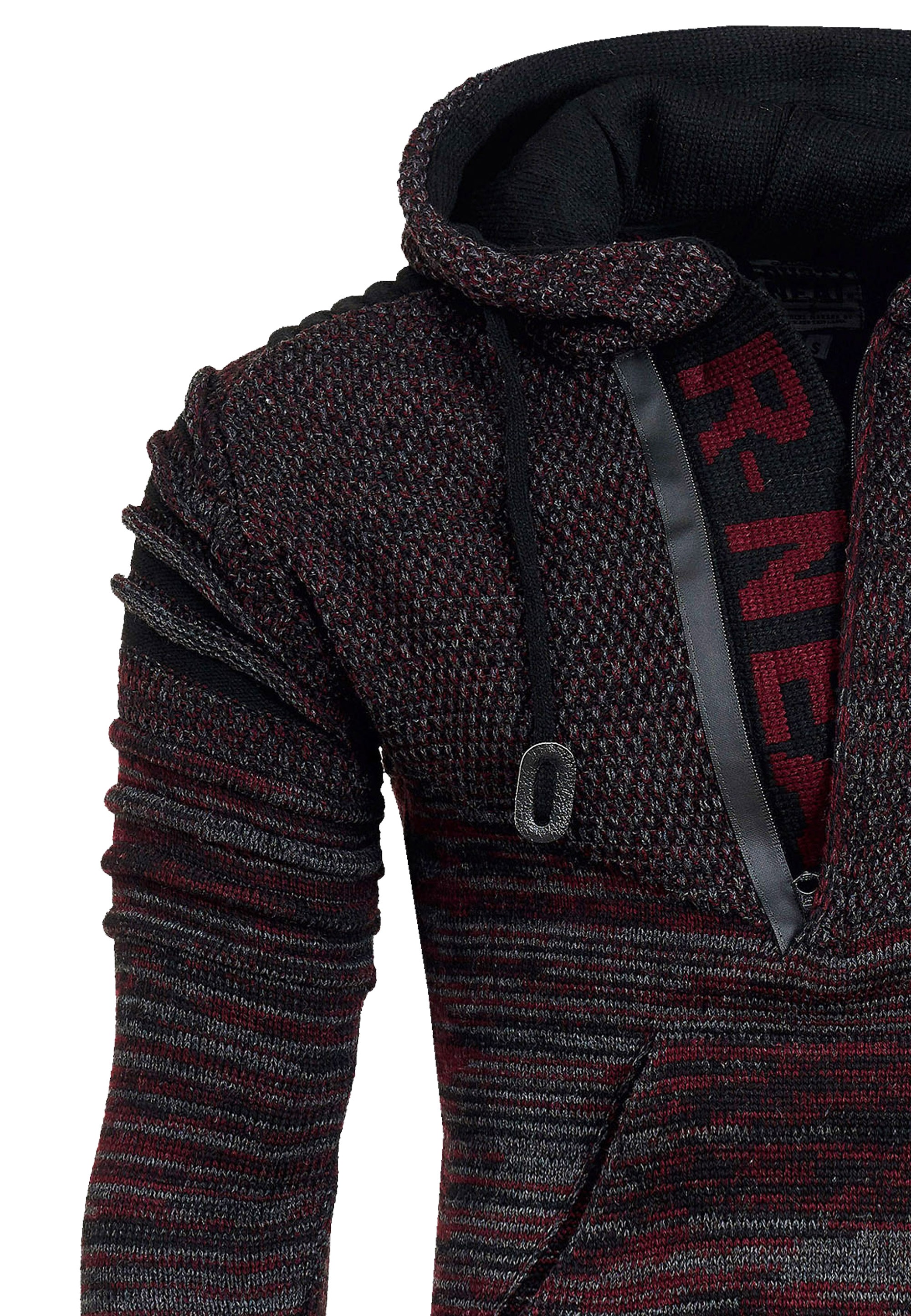 Rusty Neal Kapuzensweatshirt, in modernem Strickdesign