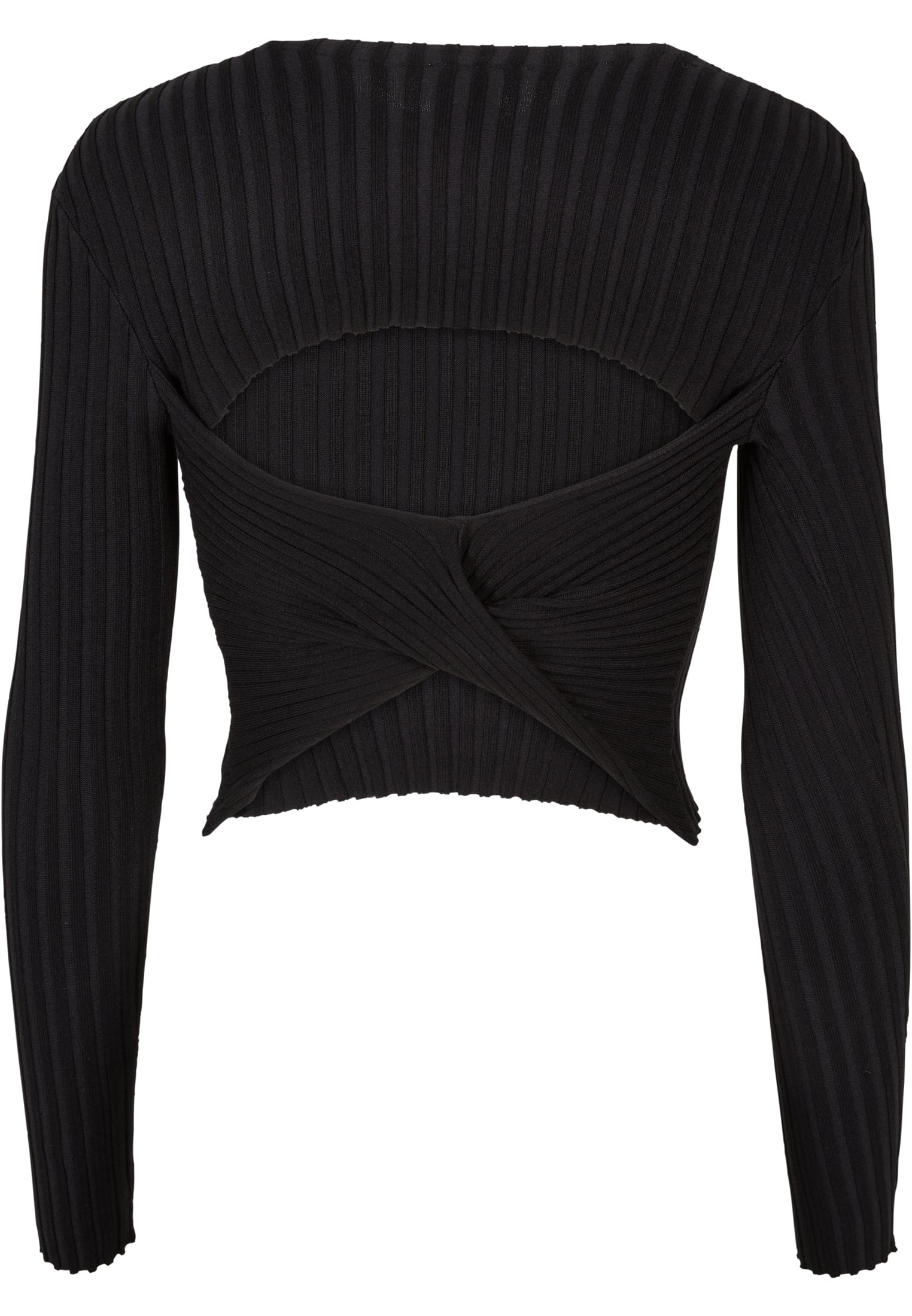 URBAN CLASSICS Rundhalspullover »Urban Classics Damen Ladies Short Rib Knit Twisted Back Sweater«, (1 tlg.)