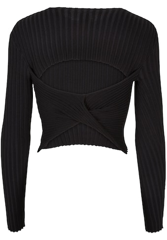 Rundhalspullover »Urban Classics Damen Ladies Short Rib Knit Twisted Back Sweater«, (1...