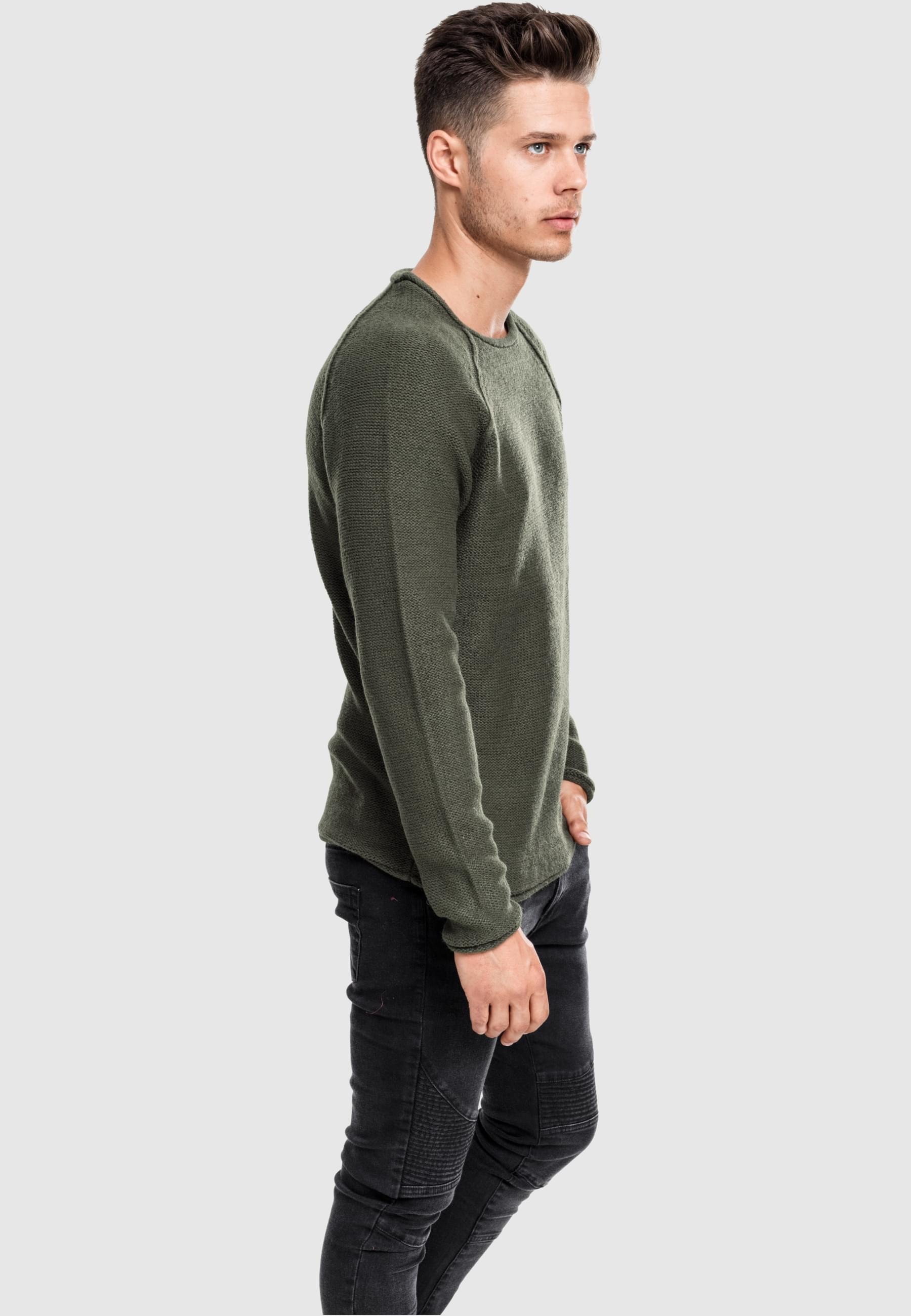 URBAN CLASSICS Rundhalspullover »Urban Classics Herren Raglan Wideneck Sweater«, (1 tlg.)
