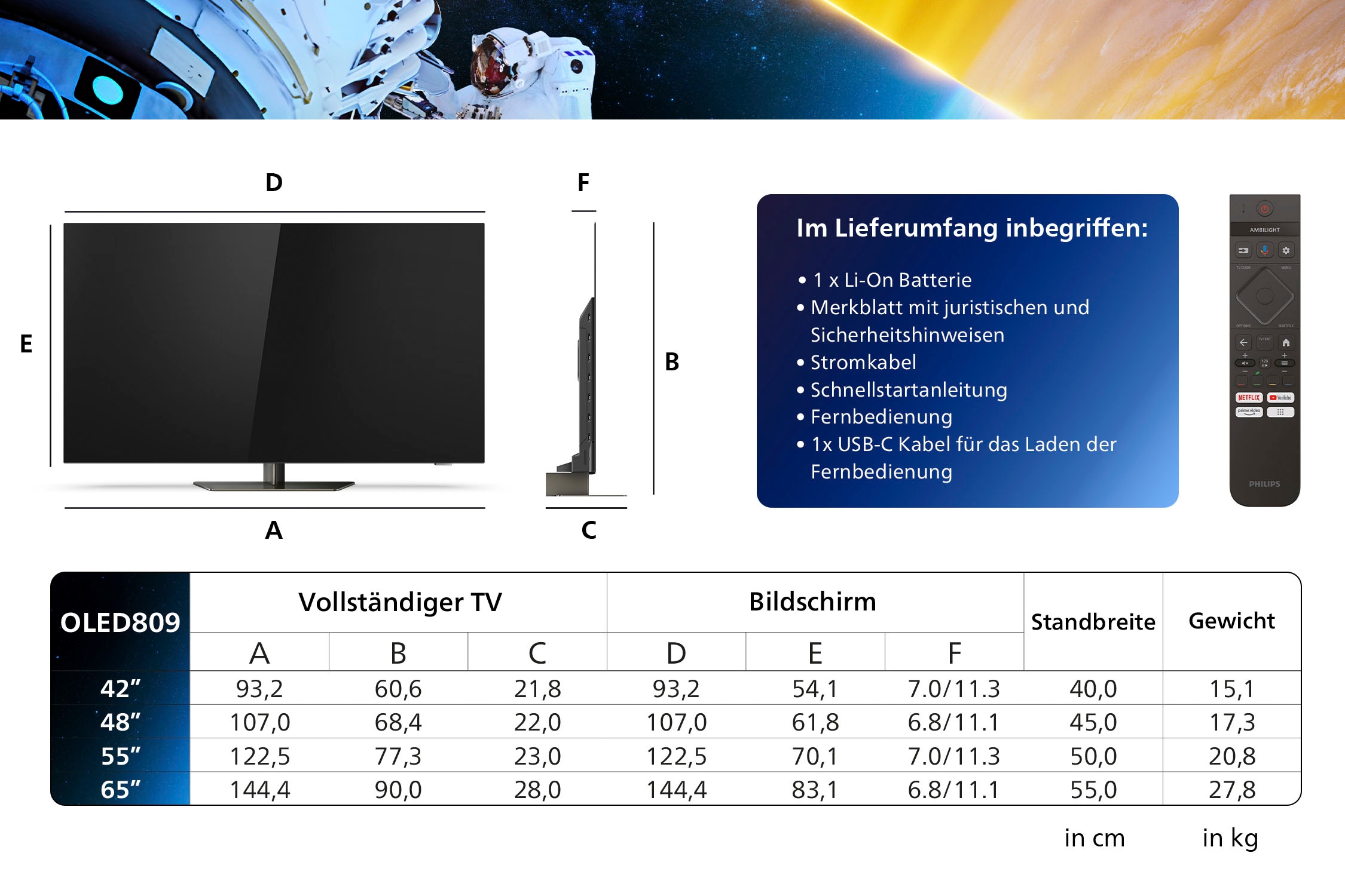 Philips OLED-Fernseher, 164 cm/65 Zoll, 4K Ultra HD, Smart-TV-Google TV