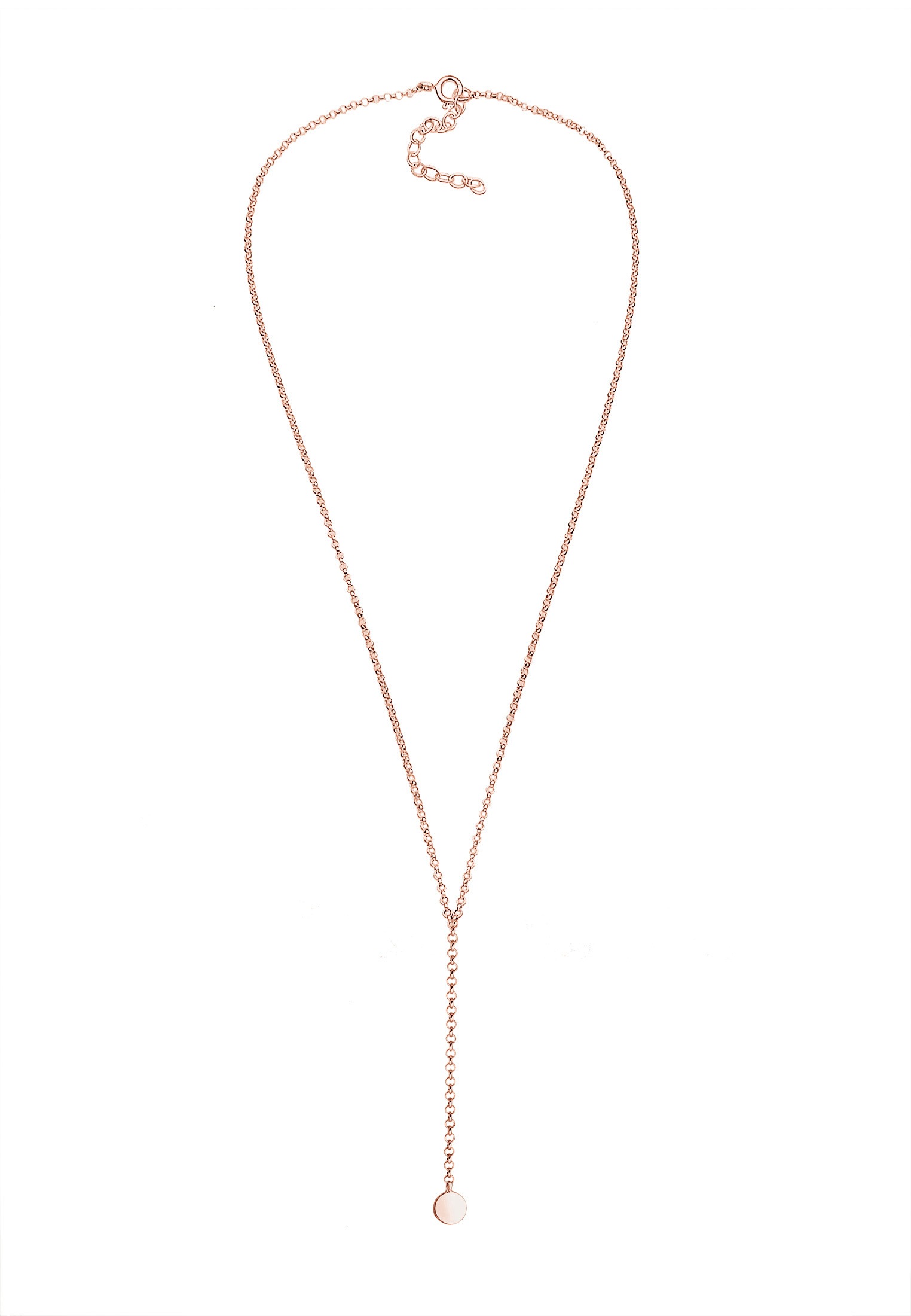 Elli Collierkettchen »Choker Y-kette glänzend mit Plättchen 925 Silber« ZN10066