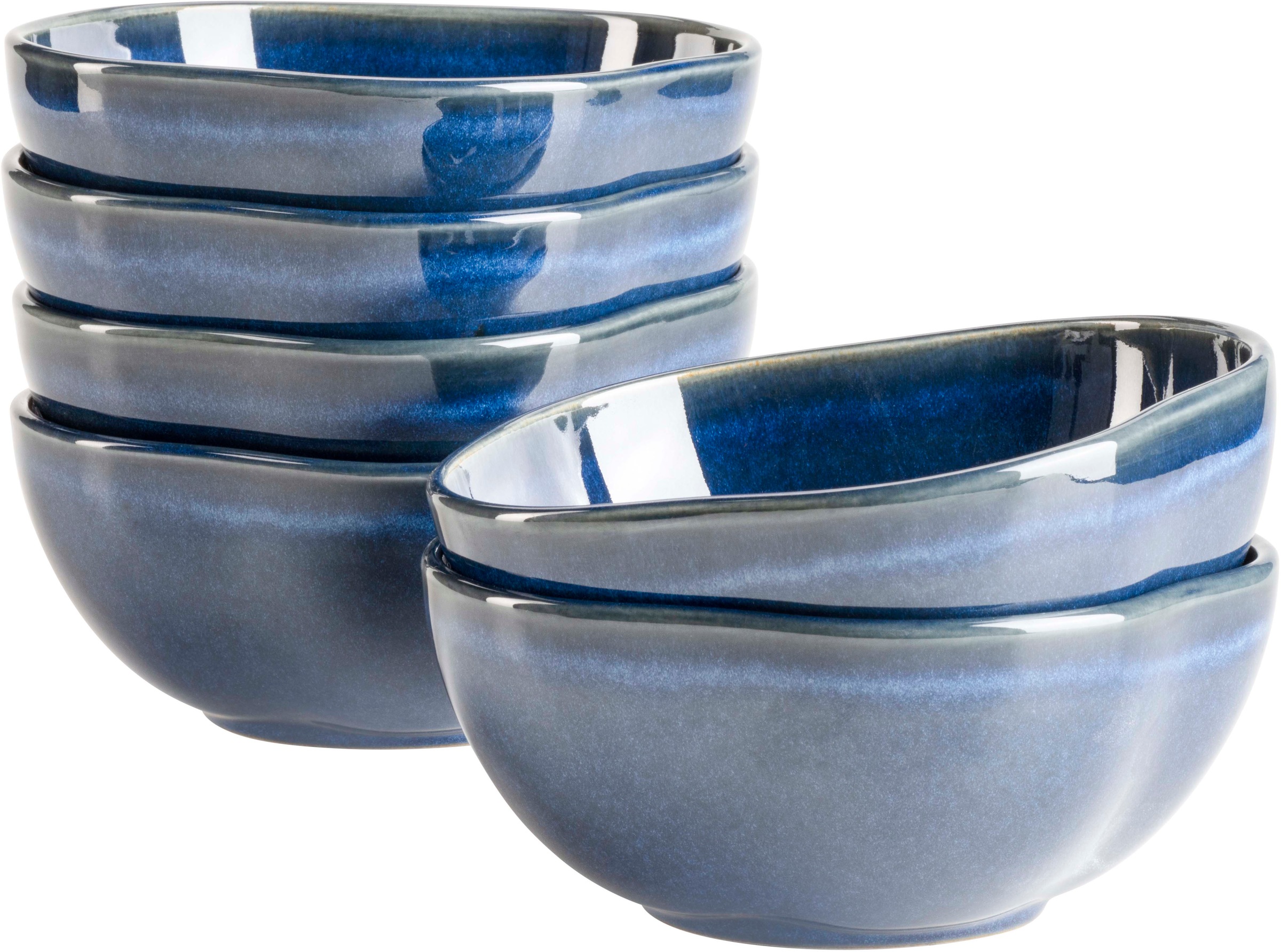 Mäser Blau Schüssel "Cordelia Schüssel Set Aus Steinzeug Ø 16 Cm" 6 Stk. Aus Steinzeug von Baur