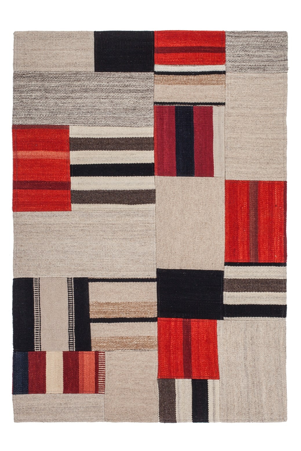 Kayoom Teppich "Radical 240", rechteckig, 15 mm Höhe, Handgewebter Jacquard-Kilim, hochwertige Materialmischung