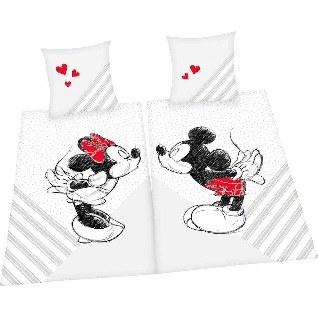 Disney Partnerbettwäsche »Disney's Mickey und Minnie Mouse in Gr. 135x200 cm«