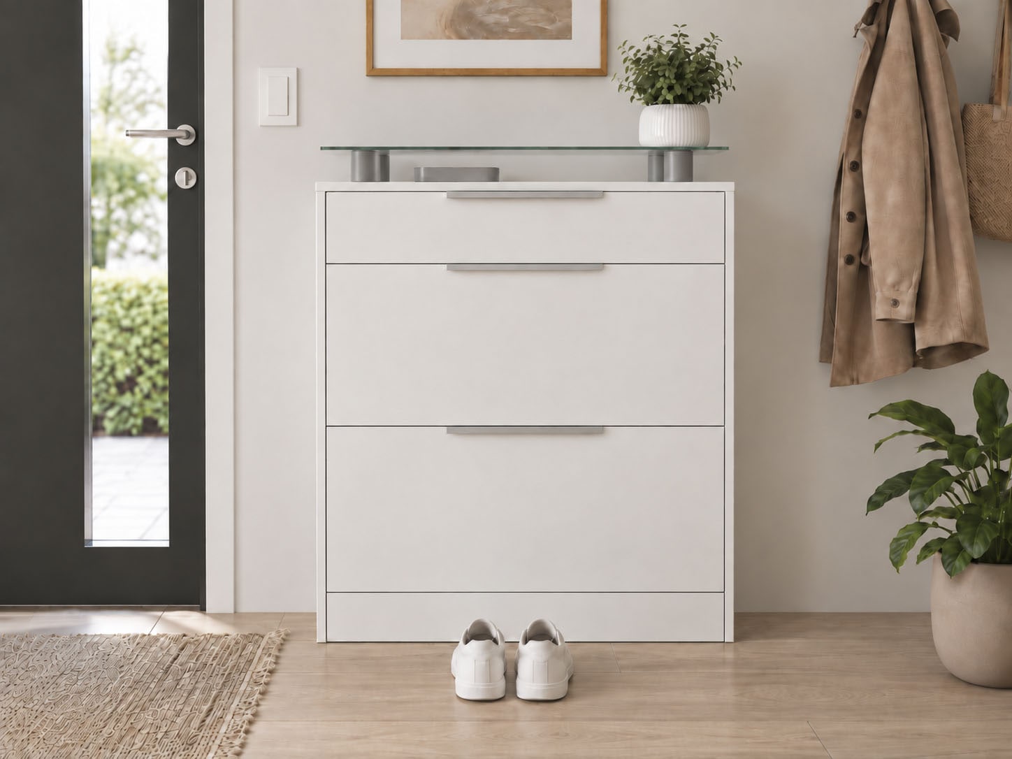 borchardt Möbel Schuhschrank »Oliva« Breite 89 cm, stehend, mit 2 Doppeltrommeln und 1 Schubkasten