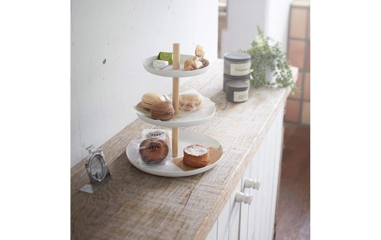 Yamazaki Etagere »Tosca 3-stufig Weiss« Holzart: Esche (China)
