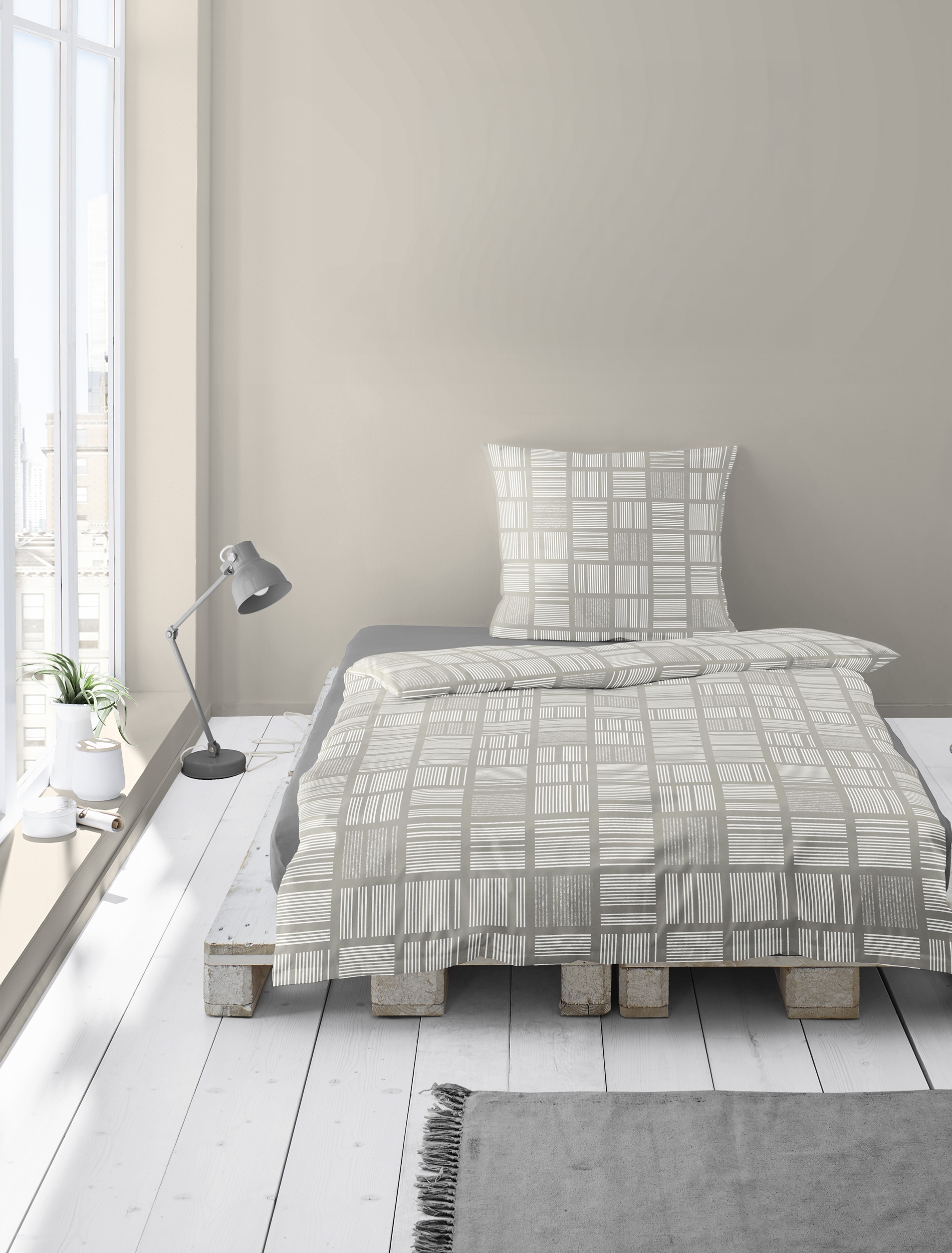 BIERBAUM Bettwäsche "3063" 2 Stk. Mako-Satin, 100 % Baumwolle, pflegeleicht günstig online kaufen