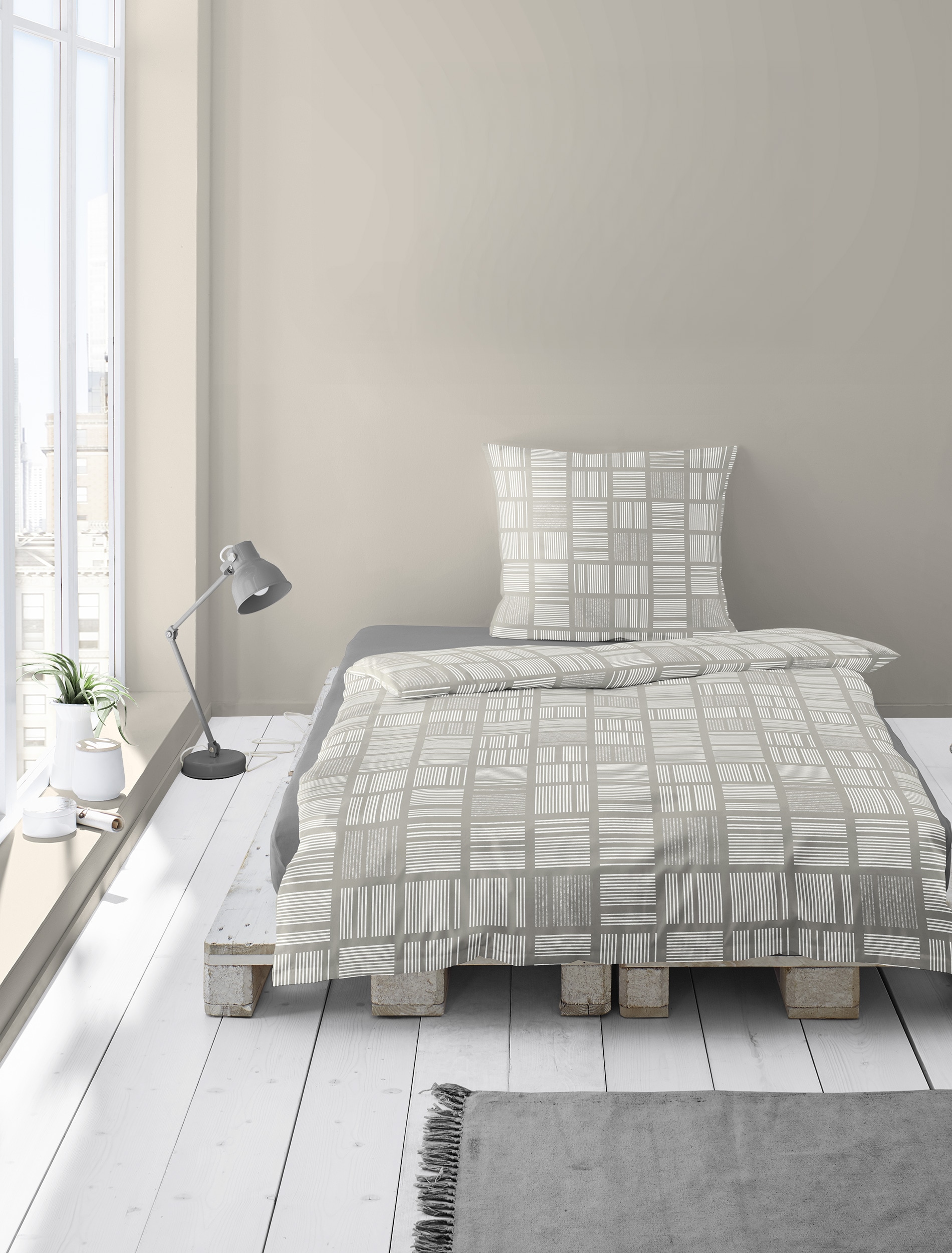 BIERBAUM Bettwäsche "3063" 2 Stk. tlg. Mako-Satin, 100 % Baumwolle, pflegel günstig online kaufen