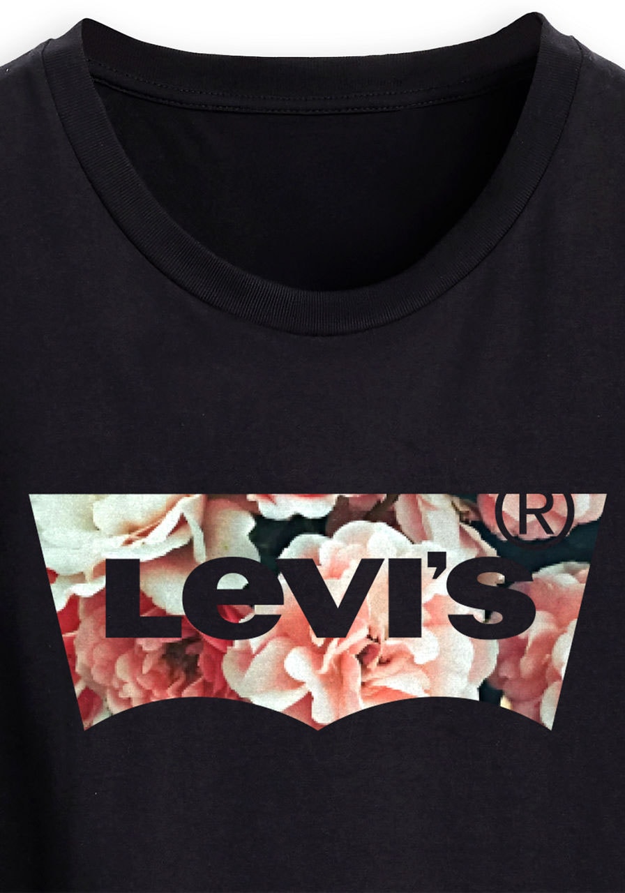 Levi's® Plus T-Shirt »PL PERFECT TEE« Florales Batwing-Logo