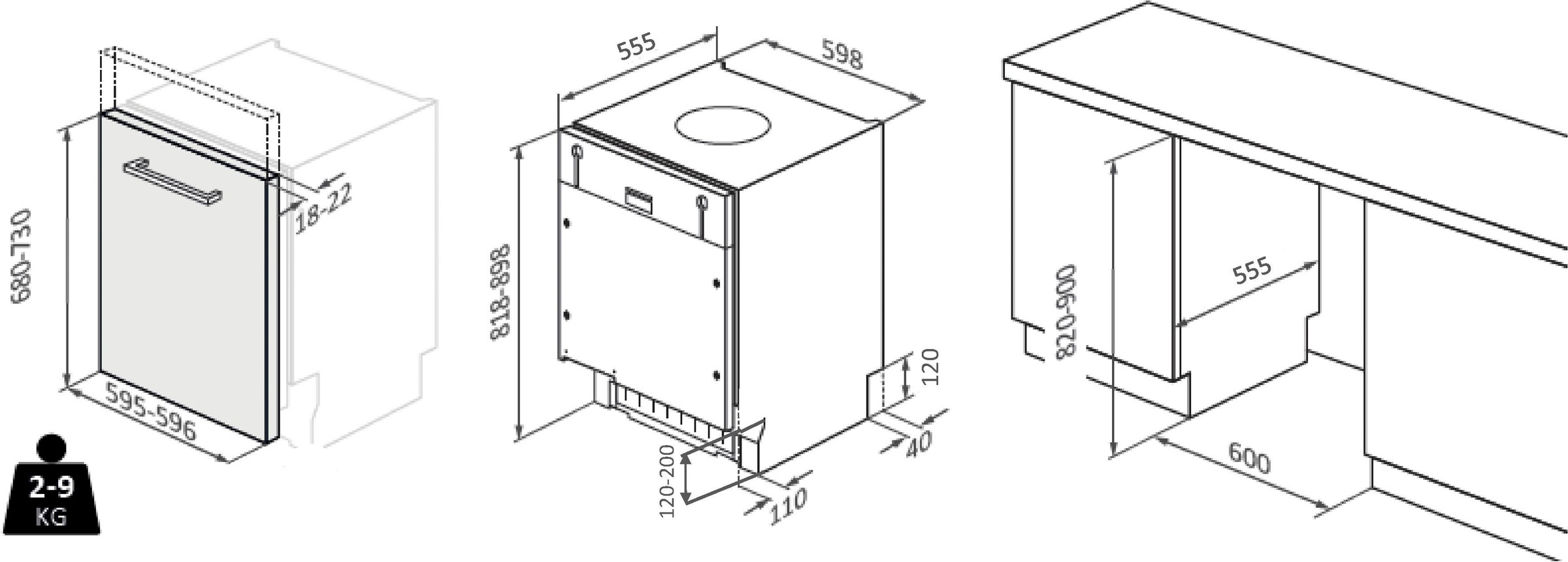 Haier vollintegrierbarer Geschirrspüler I-PRO SHINE SERIE 4 »XS 6B0M3PDB«, 16 Maßgedecke