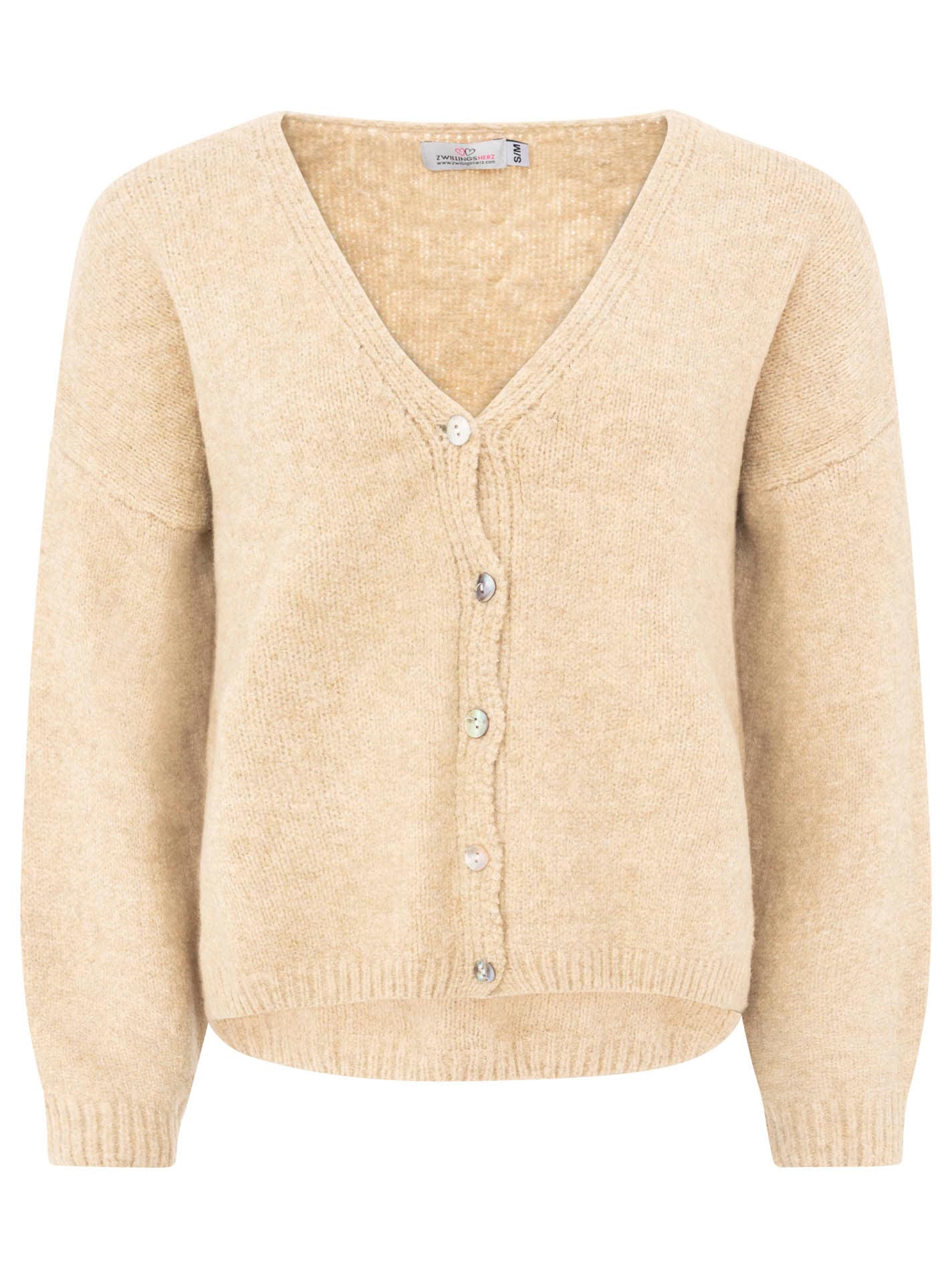 Zwillingsherz Strickjacke »"Knöpfe"«, kuschelig, mit kleinen Knöpfen und Wollanteil
