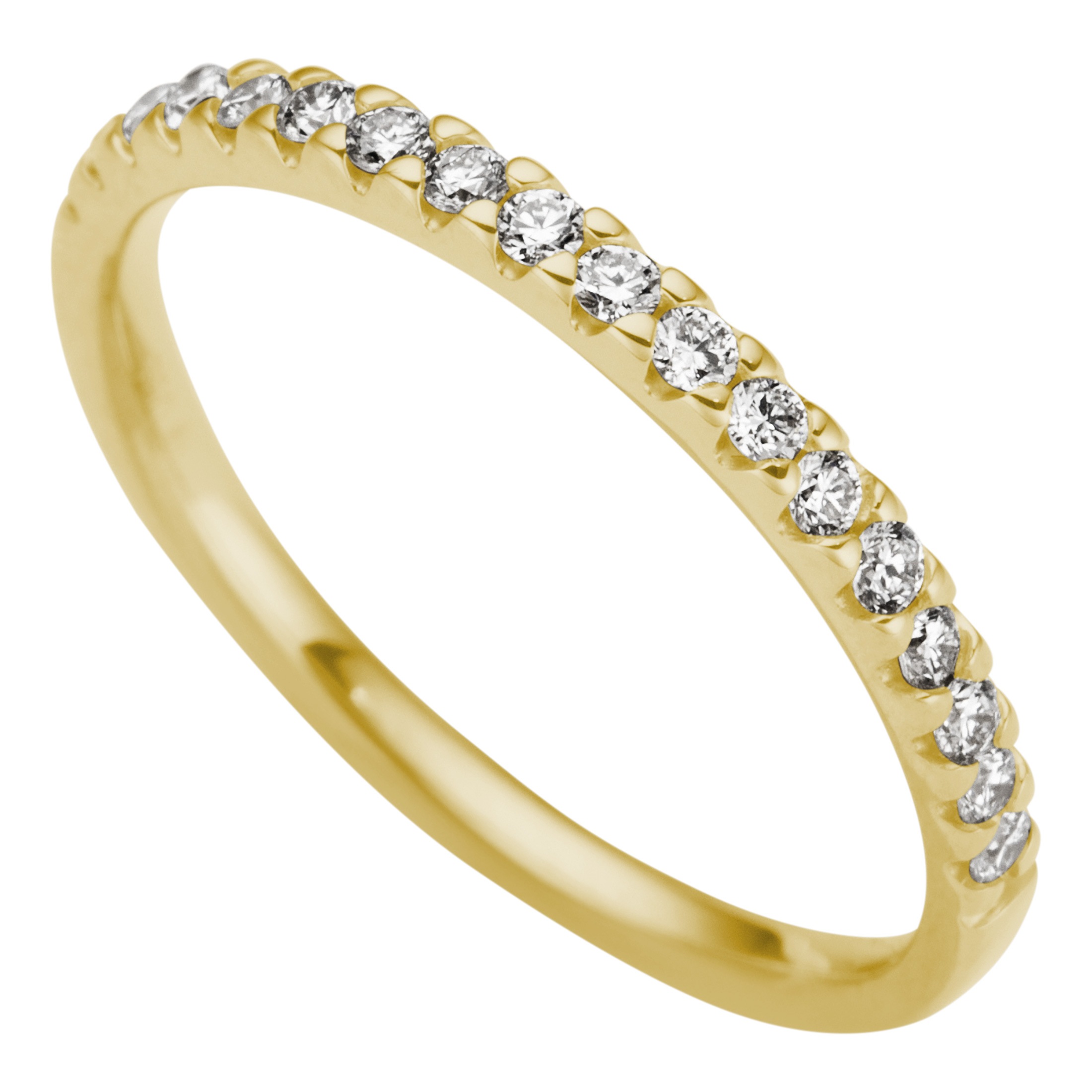 Goldring FIRETTI "Schmuck Geschenk Gold 333 Damenring Vorsteckring Memoire Lab Grown" Gr. 17, gelbgoldfarben, Fingerringe, Damen, 17, 0,25 VS = sehr kleine Einschlüsse, Diamanten Gelbgold 333, 1,64mm, Diamanten, Gelbgold 333, Goldring, mit Brillanten