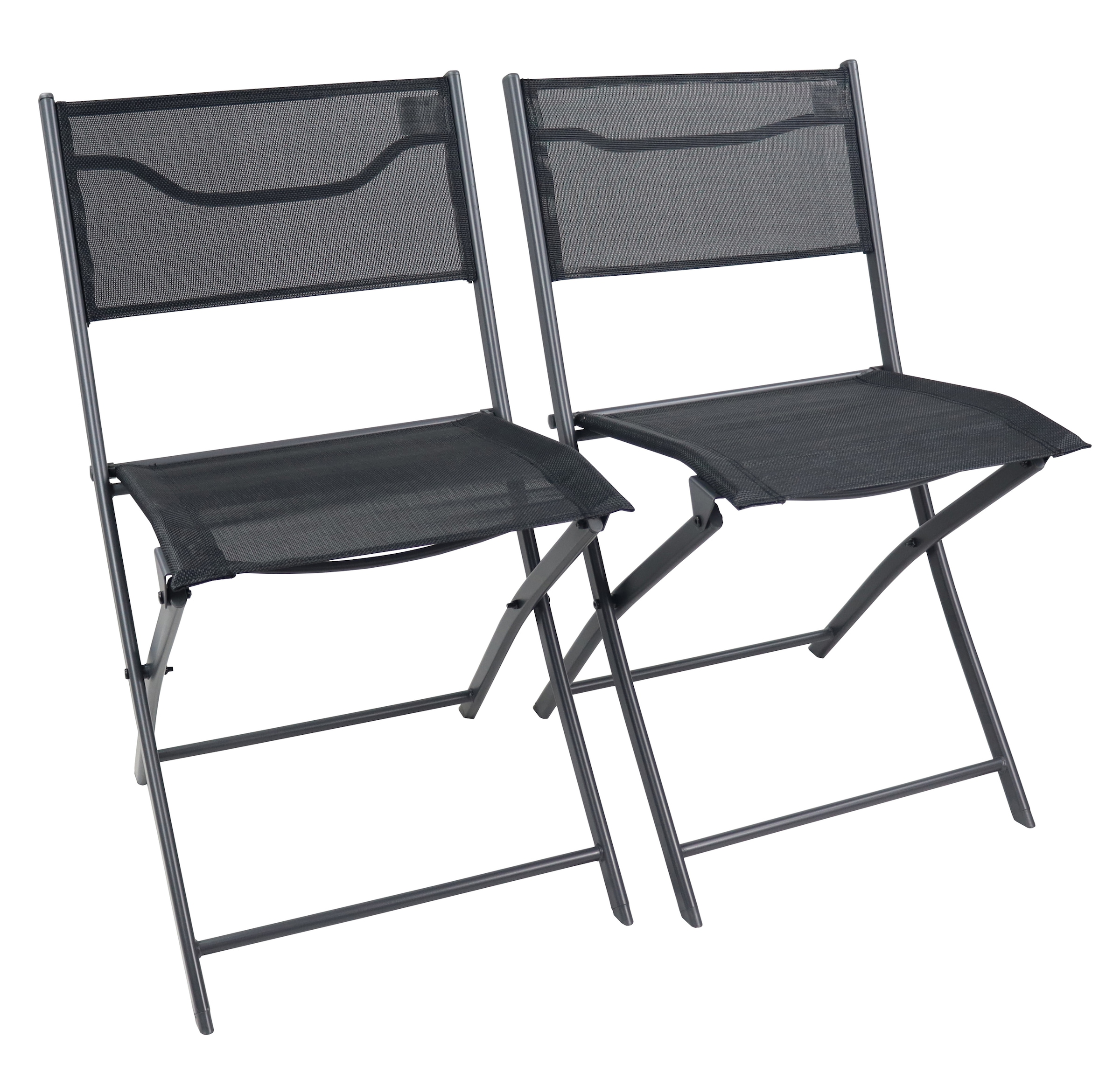 Gartenstuhl VCM "2-tlg. Gartenstuhl Balkonstuhl Klappstuhl Sumila", schwarz, B:45cm T:46cm, Obermaterial: 80% Textilmaterial TEXMAT. 20% Metall MT., Stühle, Gartenstuhl