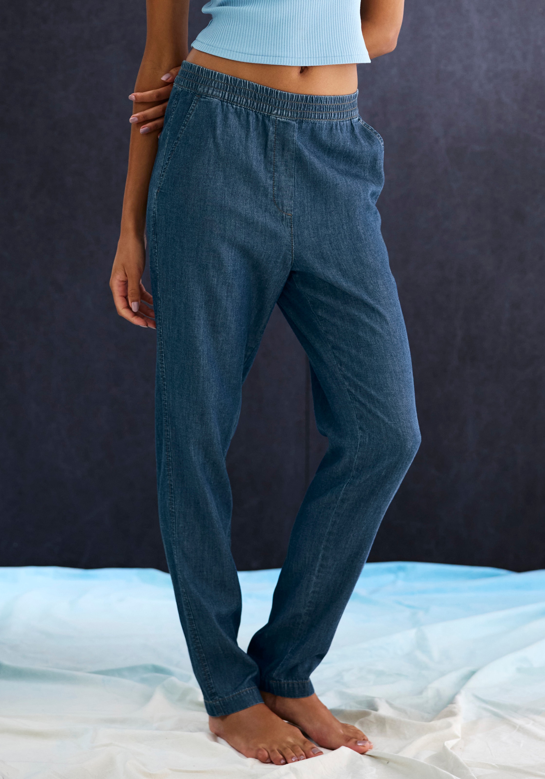H.I.S Jogger Pants gerade geschnitten, in Denim Optik günstig online kaufen