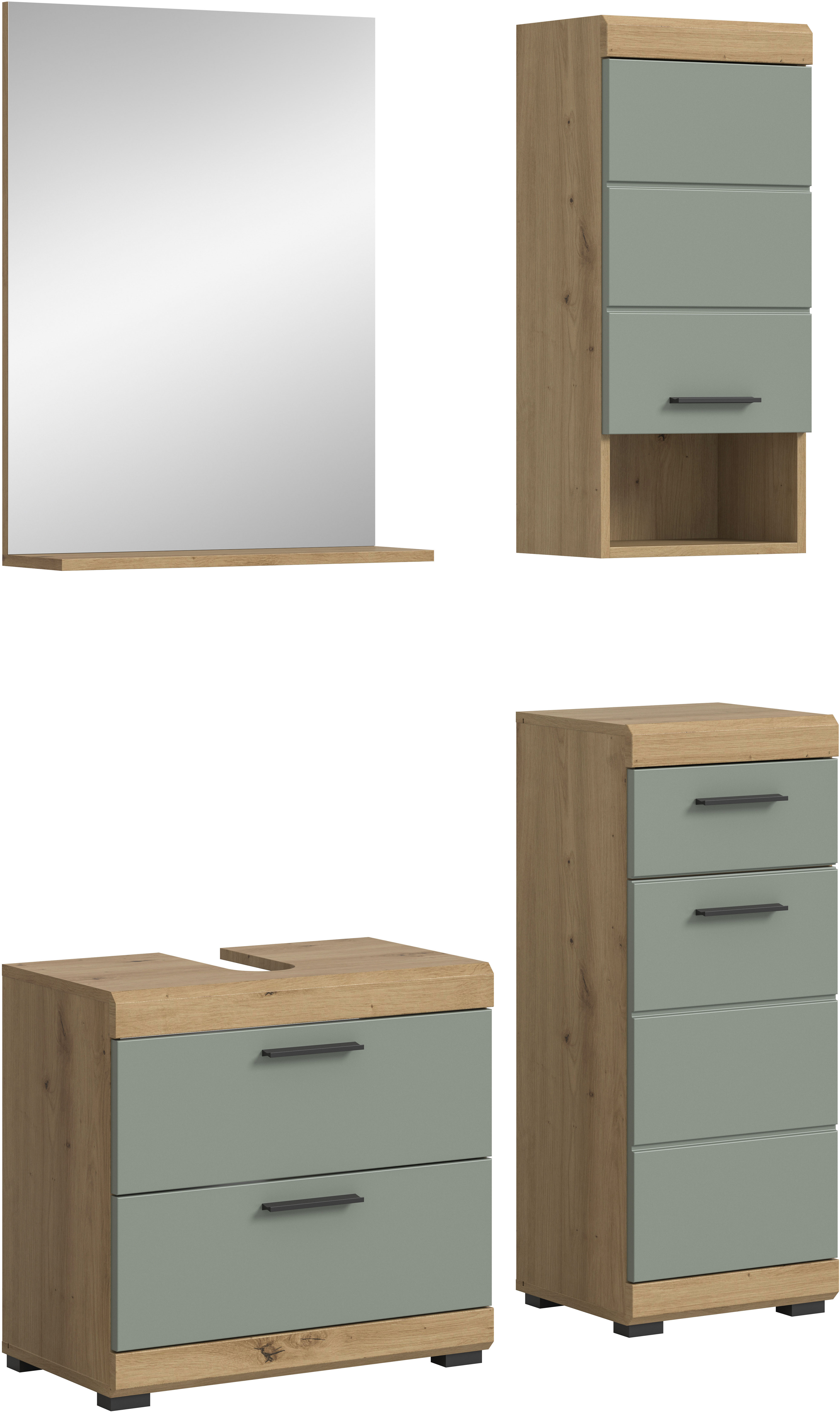 welltime Badmöbel-Set "Siena, 4 teilig, bestehend aus:" Set, TOPSELLER, 3 Stk. tlg.