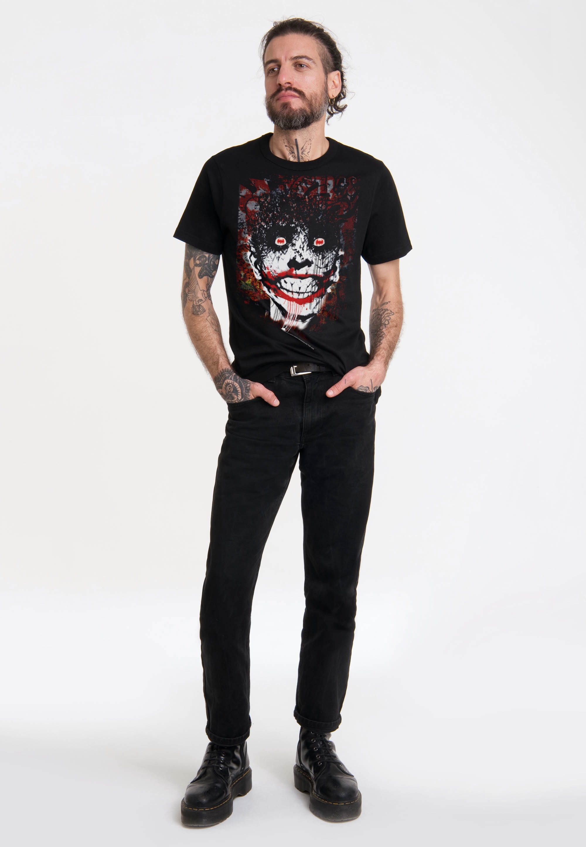 LOGOSHIRT T-Shirt "Batman - Joker Bats Graffiti", mit coolem Superschurken- günstig online kaufen