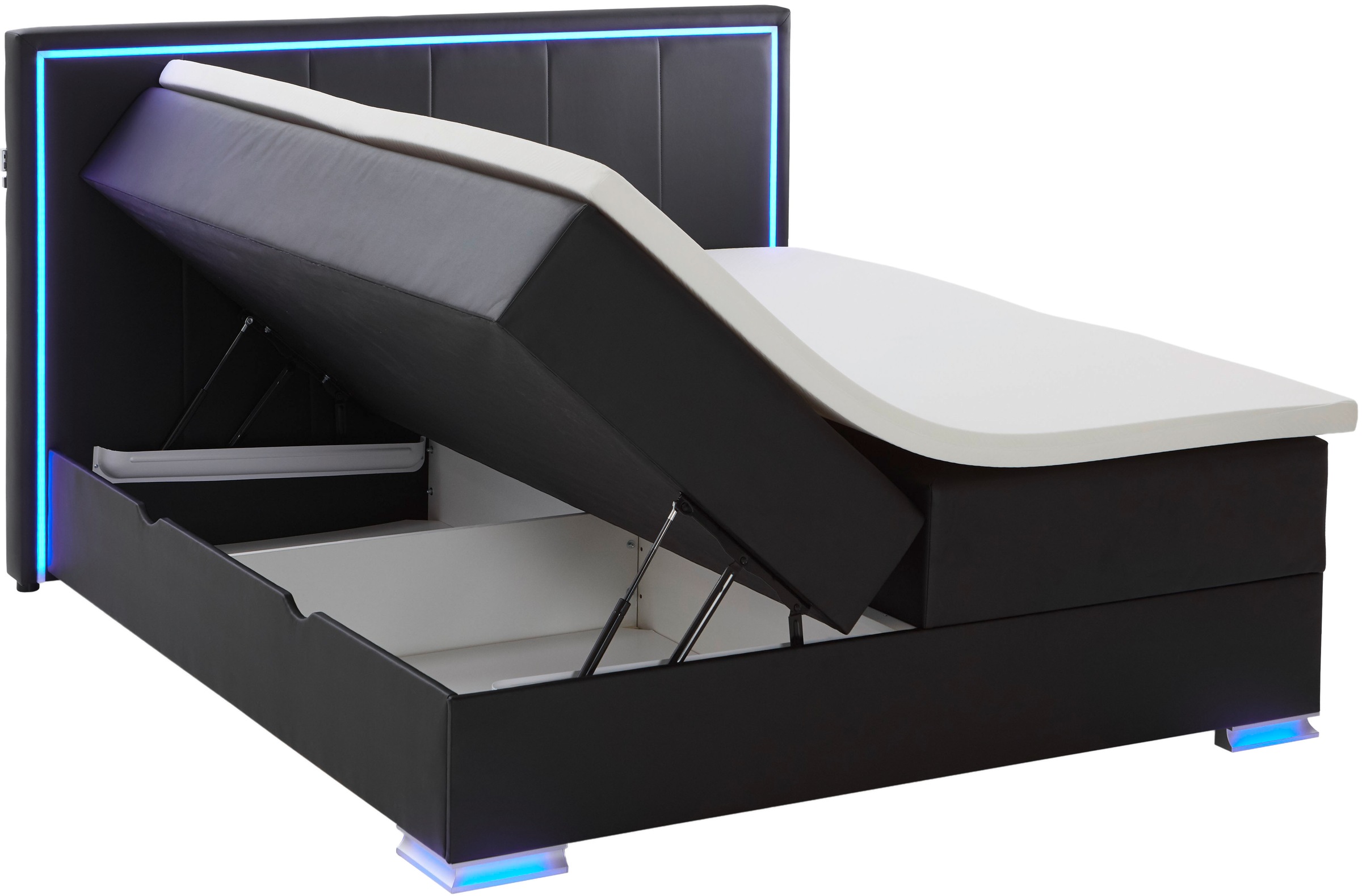 meise.möbel Boxspringbett »Colorado II«, inkl. LED-Beleuchtung & Topper