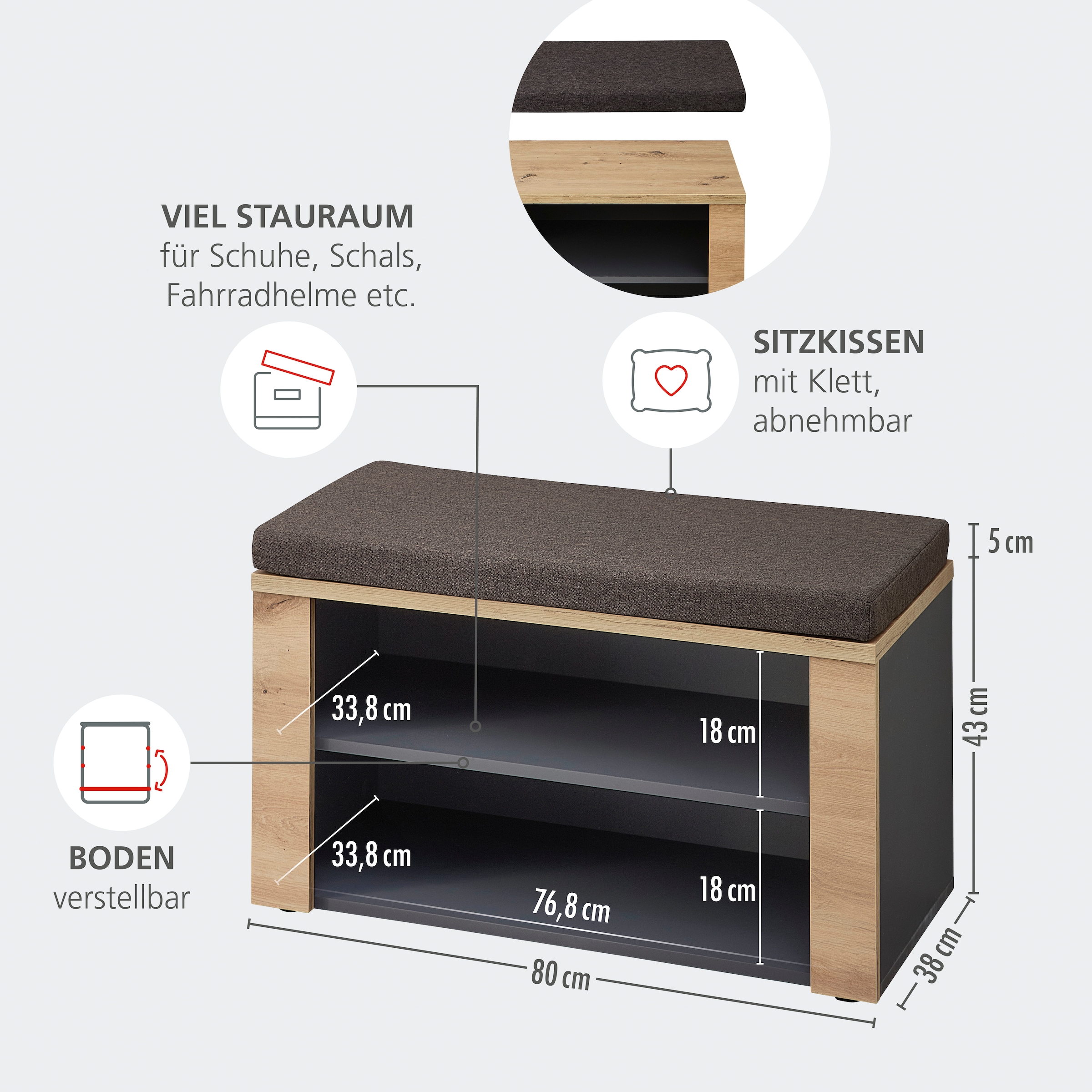 OTTO home Garderoben-Set »Fargo Garderobenset, 245/192/38 (B/H/T cm)« 5 Stk. tlg.