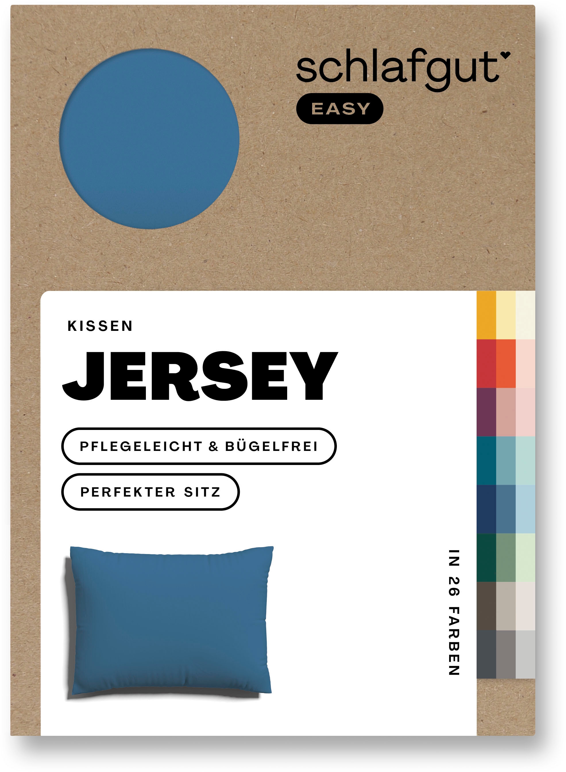 Schlafgut Kissenbezug "EASY Jersey", (1 St.), Kissenhülle mit Reißverschluss, weich und saugfähig, Kissenbezug