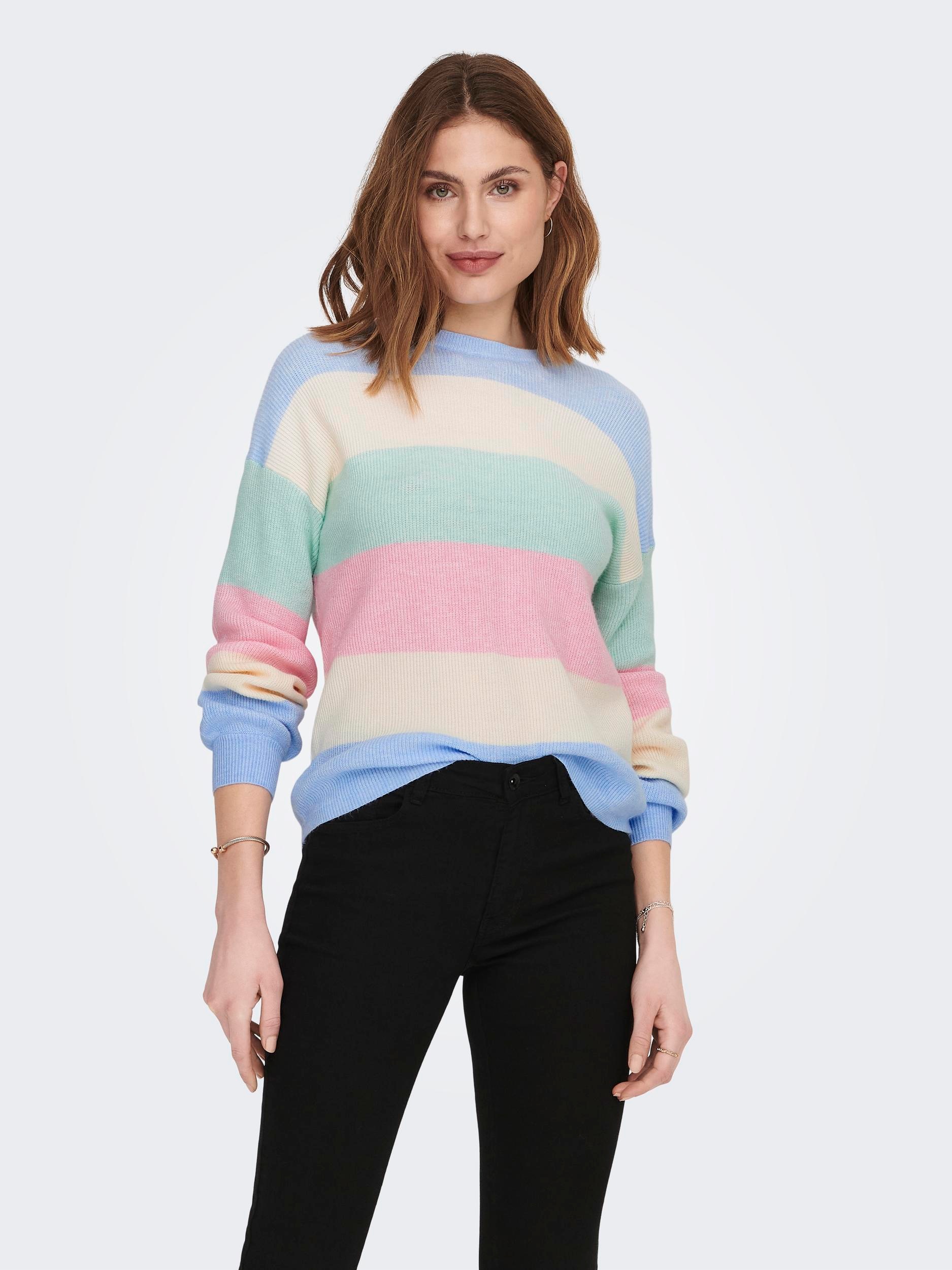 ONLY Strickpullover "ONLATIA L/S STRIPE PULLOVER KNT NOOS" Viskosemischung, günstig online kaufen