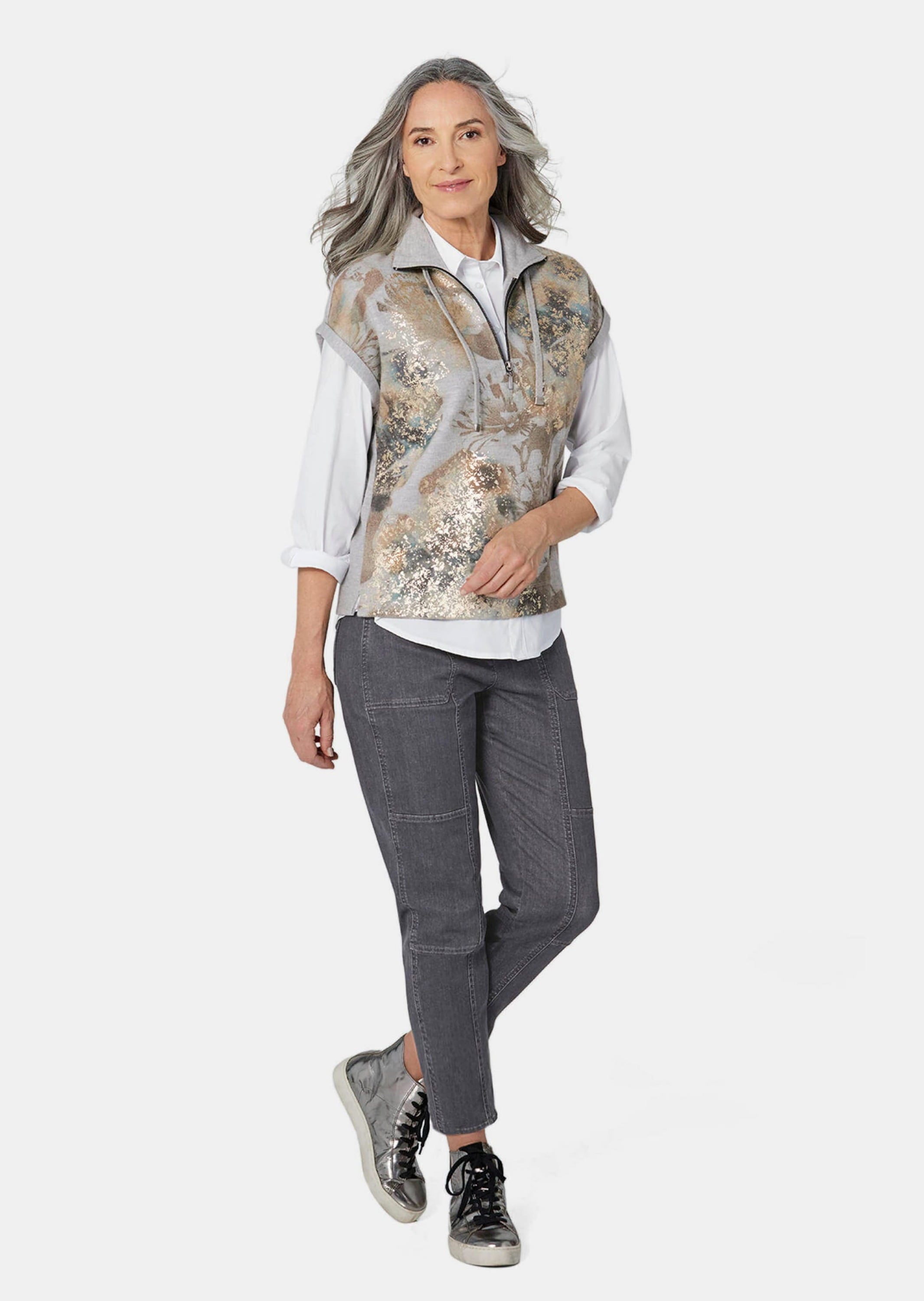 GOLDNER Kurzarmshirt »Kurzgröße Kurzarm Sweatshirt«